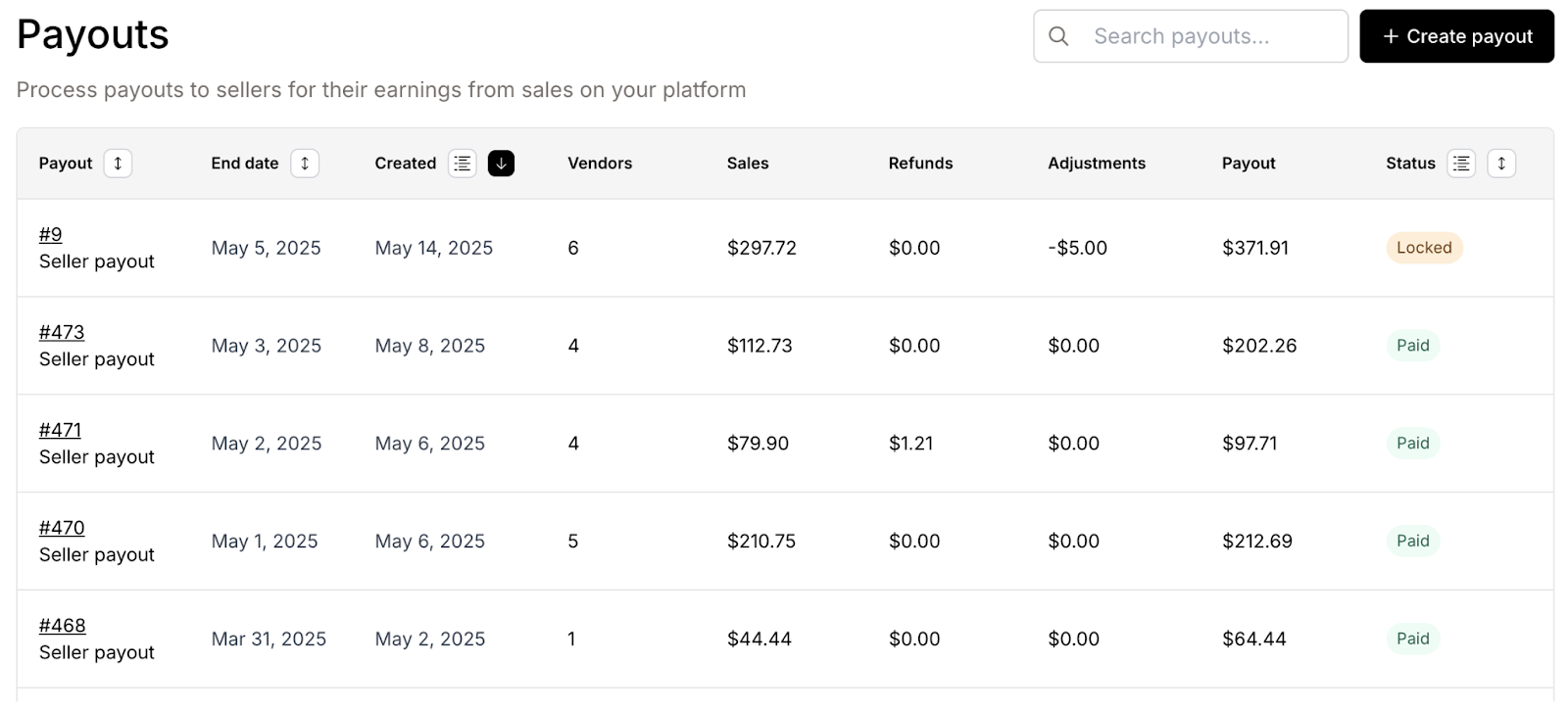 Seller payouts in Nautical's platform