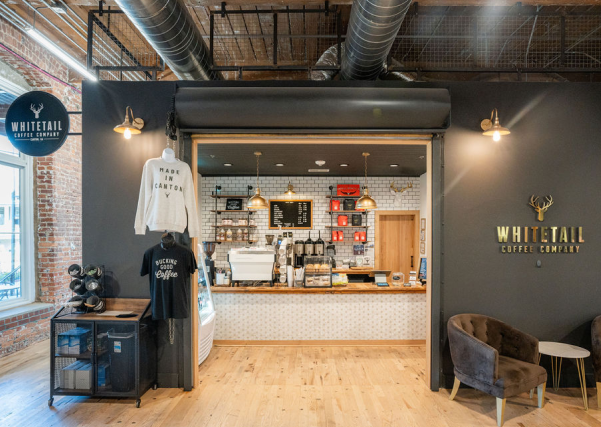 Whitetail Coffee - Located at The Mill in Canton, GA, a warm, industrial-inspired café where raw textures meet refined design.
