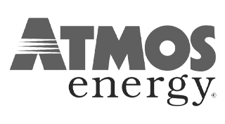 Atmos Energy company logo with stylized A and text 'Atmos energy'.