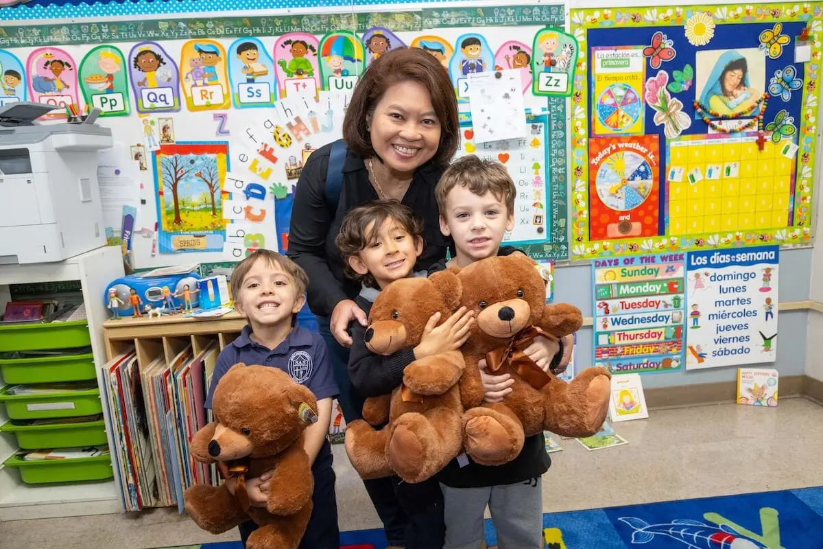 donor with school children