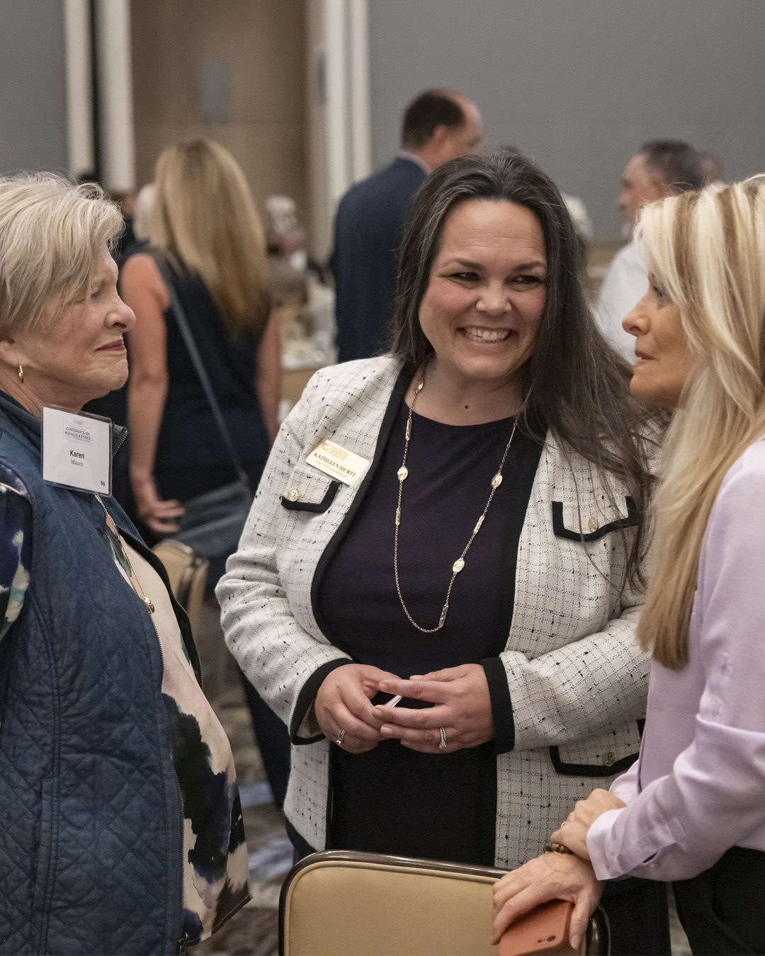 Kathleen H talking to guests