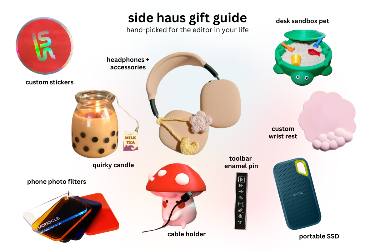 side haus gift guide for video editors