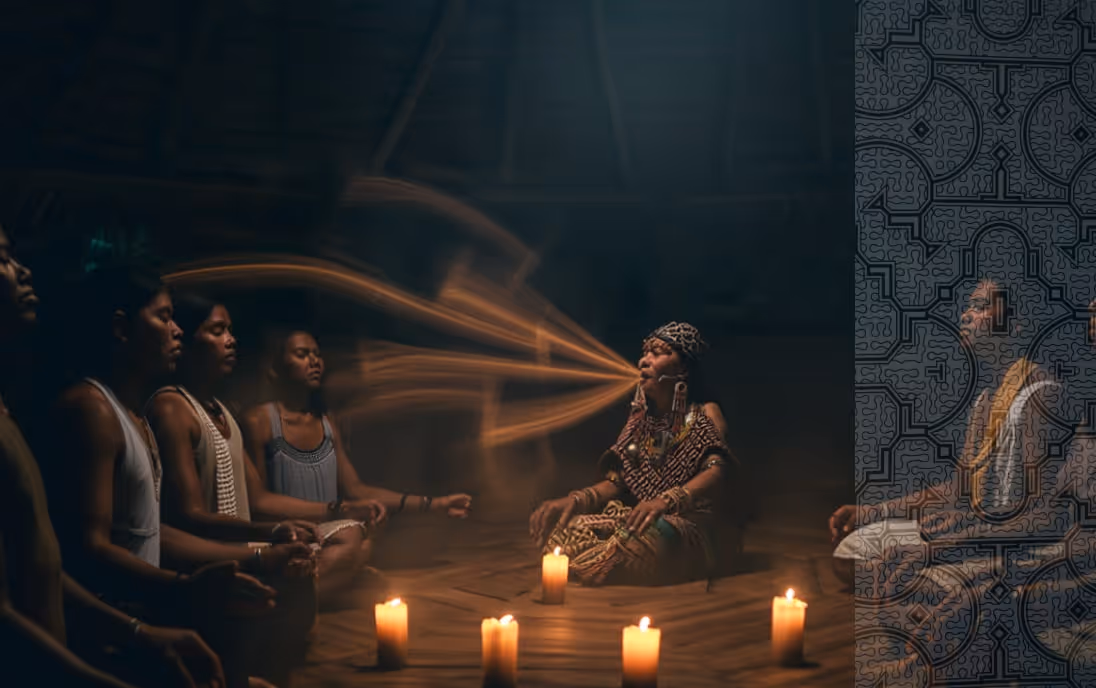 Ayahuasca cermoney with traditional Icaros music