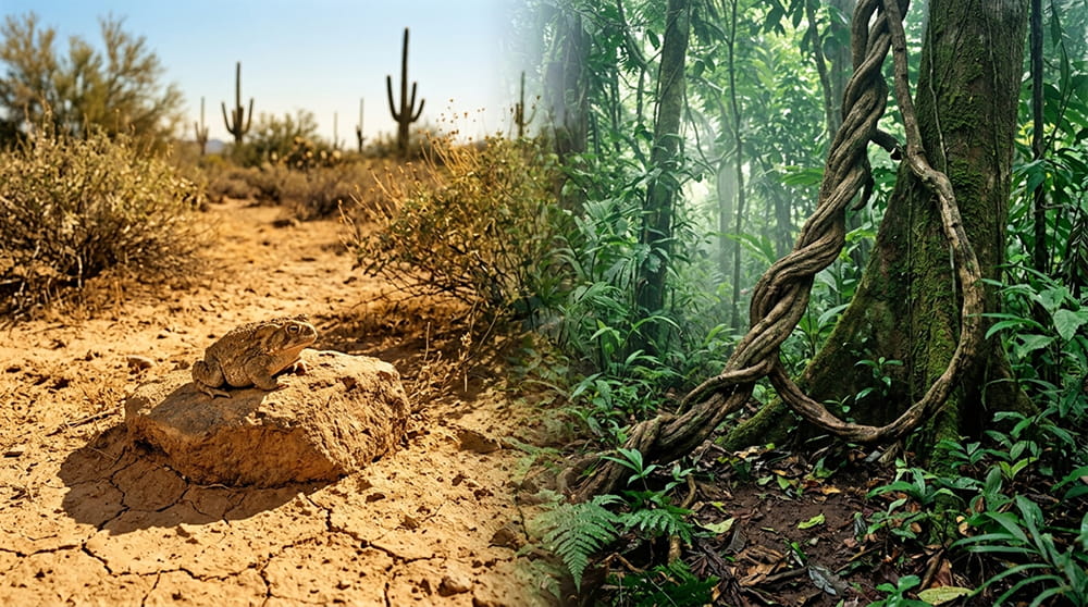Ayahuasca vines compared to Bufo