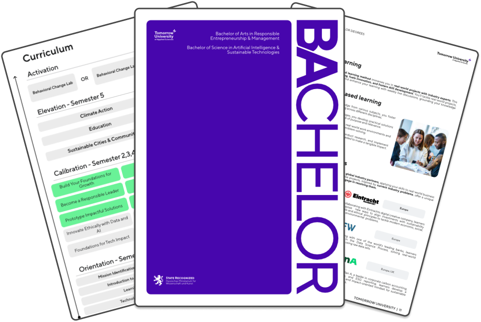 Thumbnail image of the brochure of the Impact Bachelor at Tomorrow University.