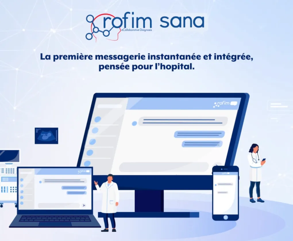 Capture d’écran de Sana, messagerie hospitalière instantanée et sécurisée.