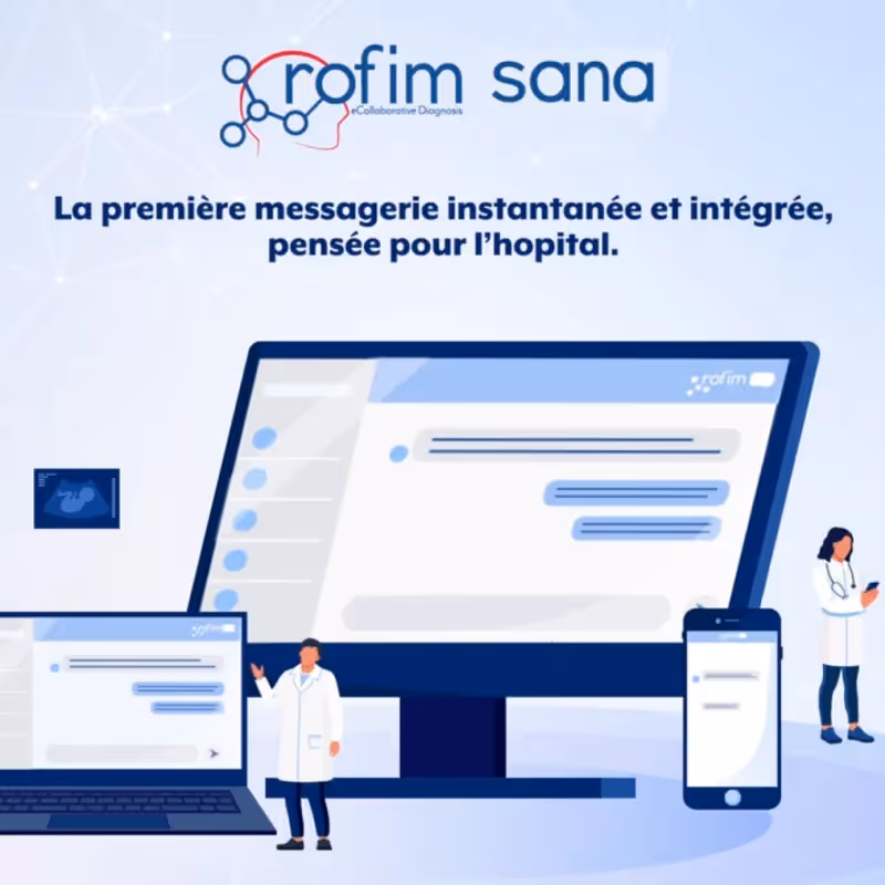 Capture d’écran de Sana, messagerie hospitalière instantanée et sécurisée.
