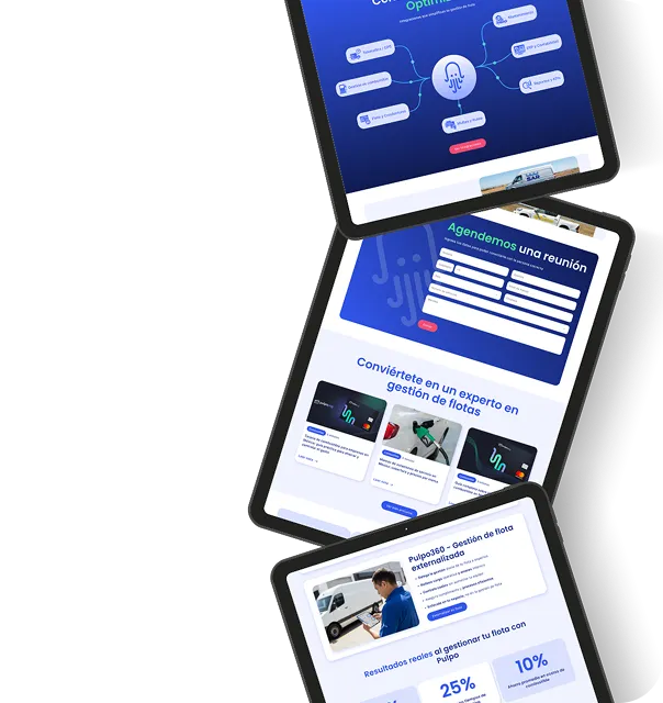 imagen de tres tablets mostrando el diseño de una web, by HeyMate!