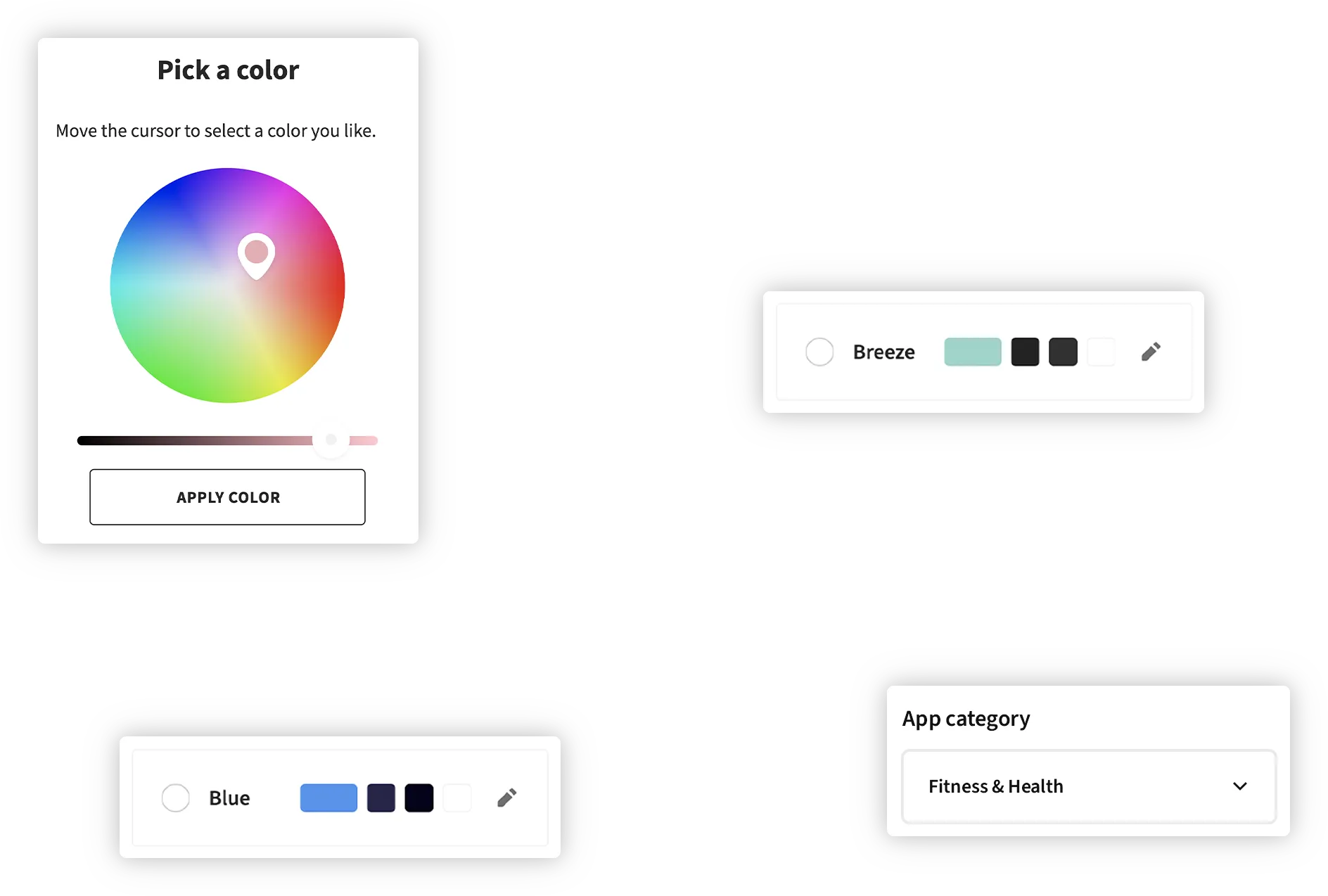 Drag and drop menu items overlay