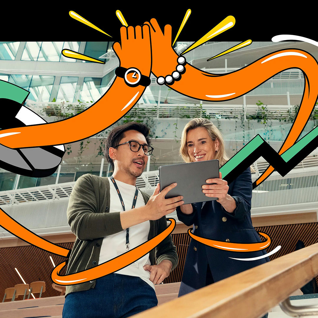 Aperçu d’un visuel de la banque d’images Orange Job, shooting photo.