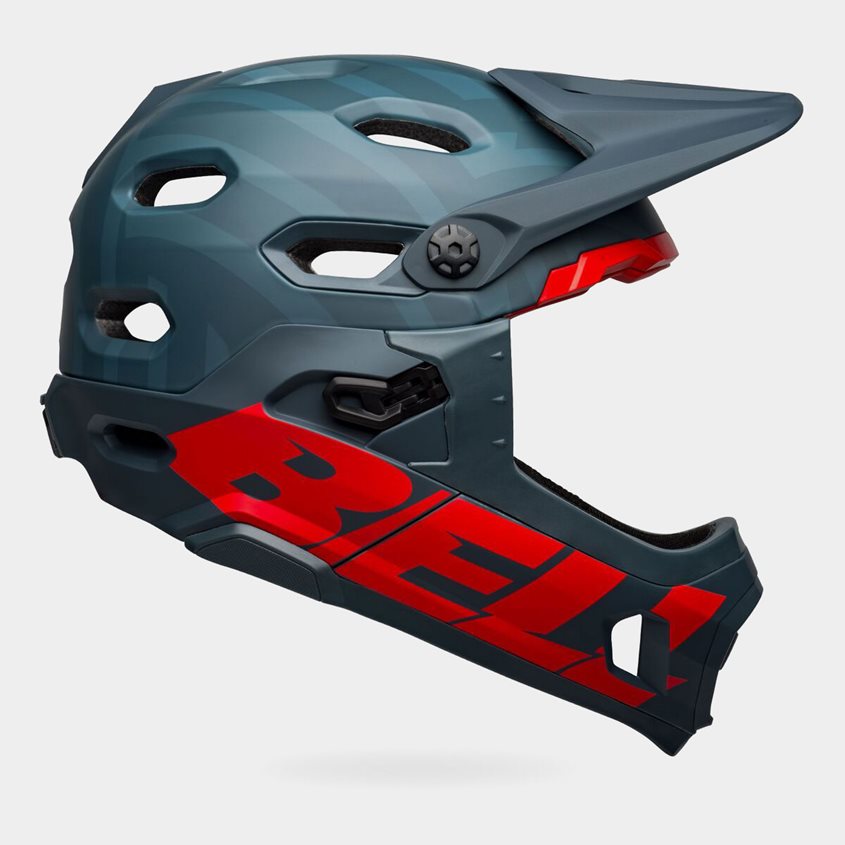 Bell Super DH Spherical MIPS Matte Blue/Crimson, Cykelhjälm