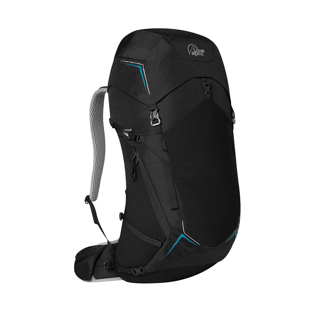 Lowe Alpine Airzone Trek 35 ryggsäck i svart med ventilerad ryggpanel