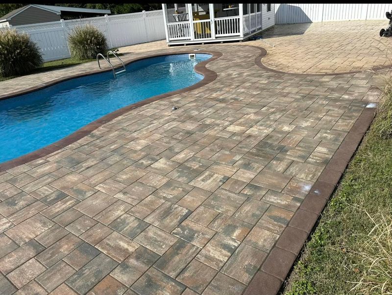 Sealed paver pool deck