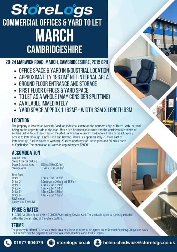 March commercial offices and yard to let brochure, page 1