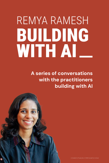 A one-sheet poster for Remya Ramesh Building With AI - coming soon