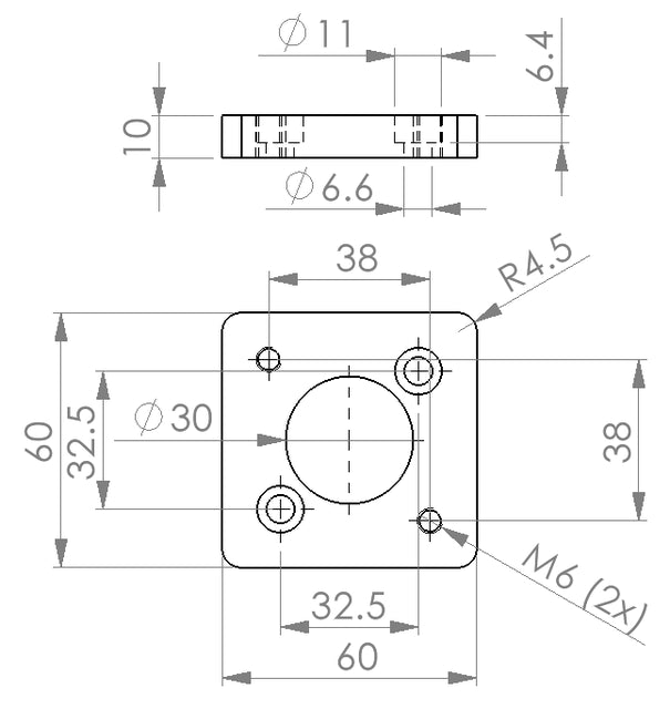 Adapterplatte für CTC-60 zu Ø40 ISO-Zylinder