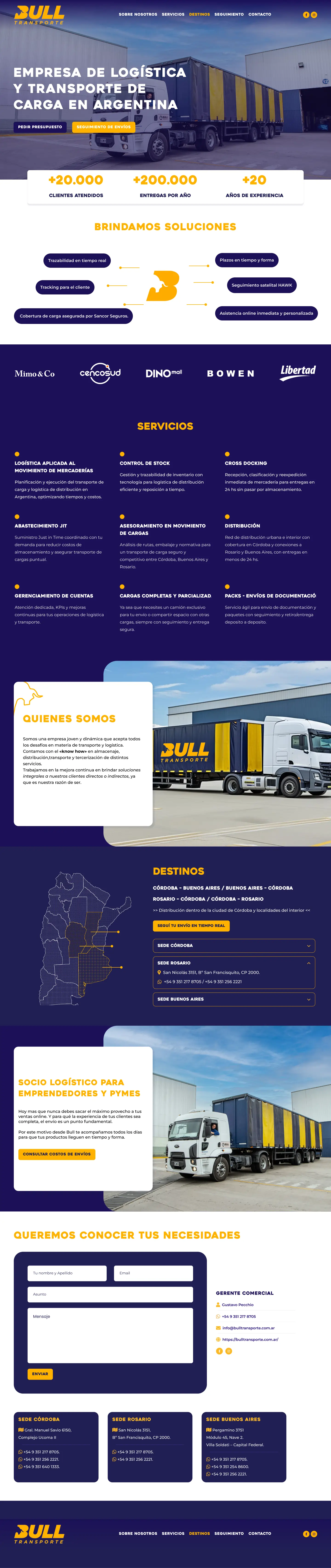Bull Transporte full page screenshot