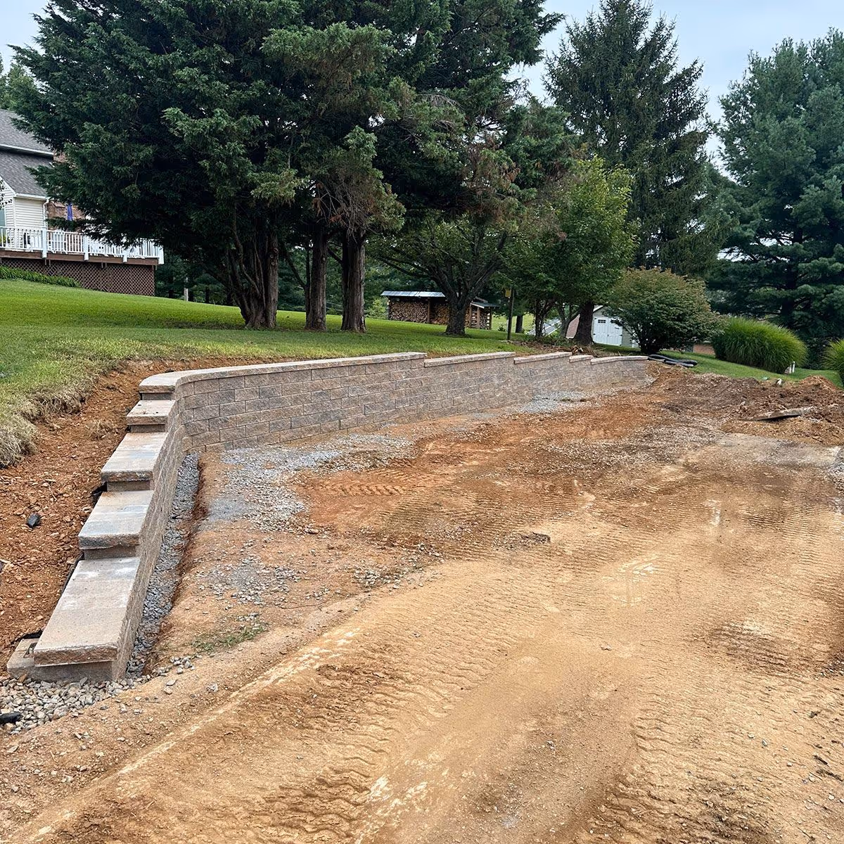 Retaining wall installation by James Creek Lawn and Landscape near me
