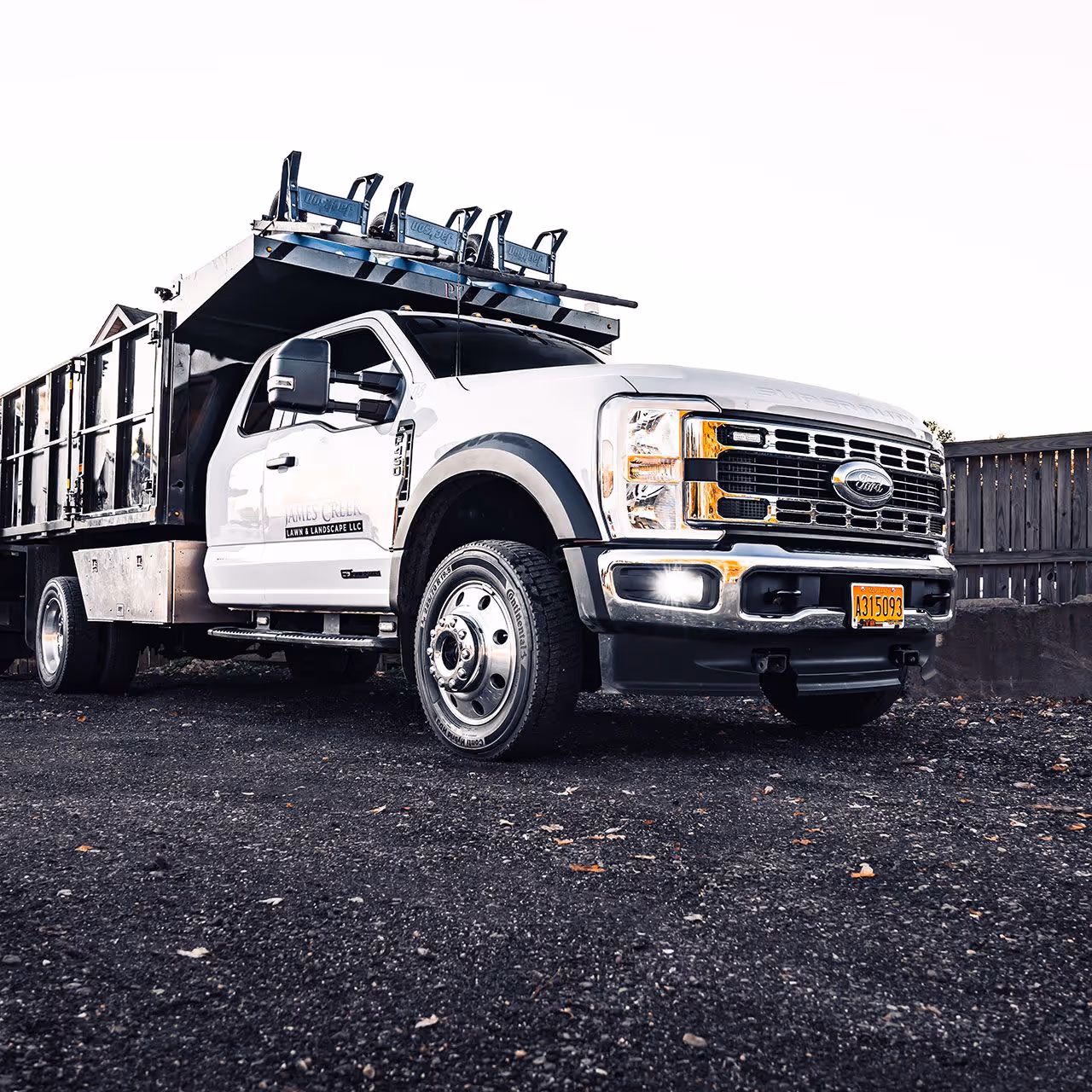 James Creek Lawn and Landscape truck fleet ready to work near you in Olney, MD, DC, and VA