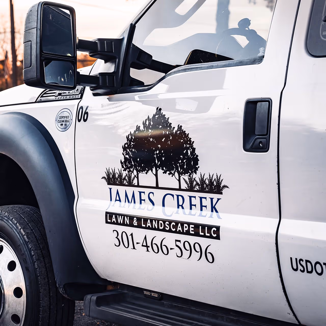 James Creek Lawn and Landscape truck fleet ready to work near you in Olney, MD, DC, and VA