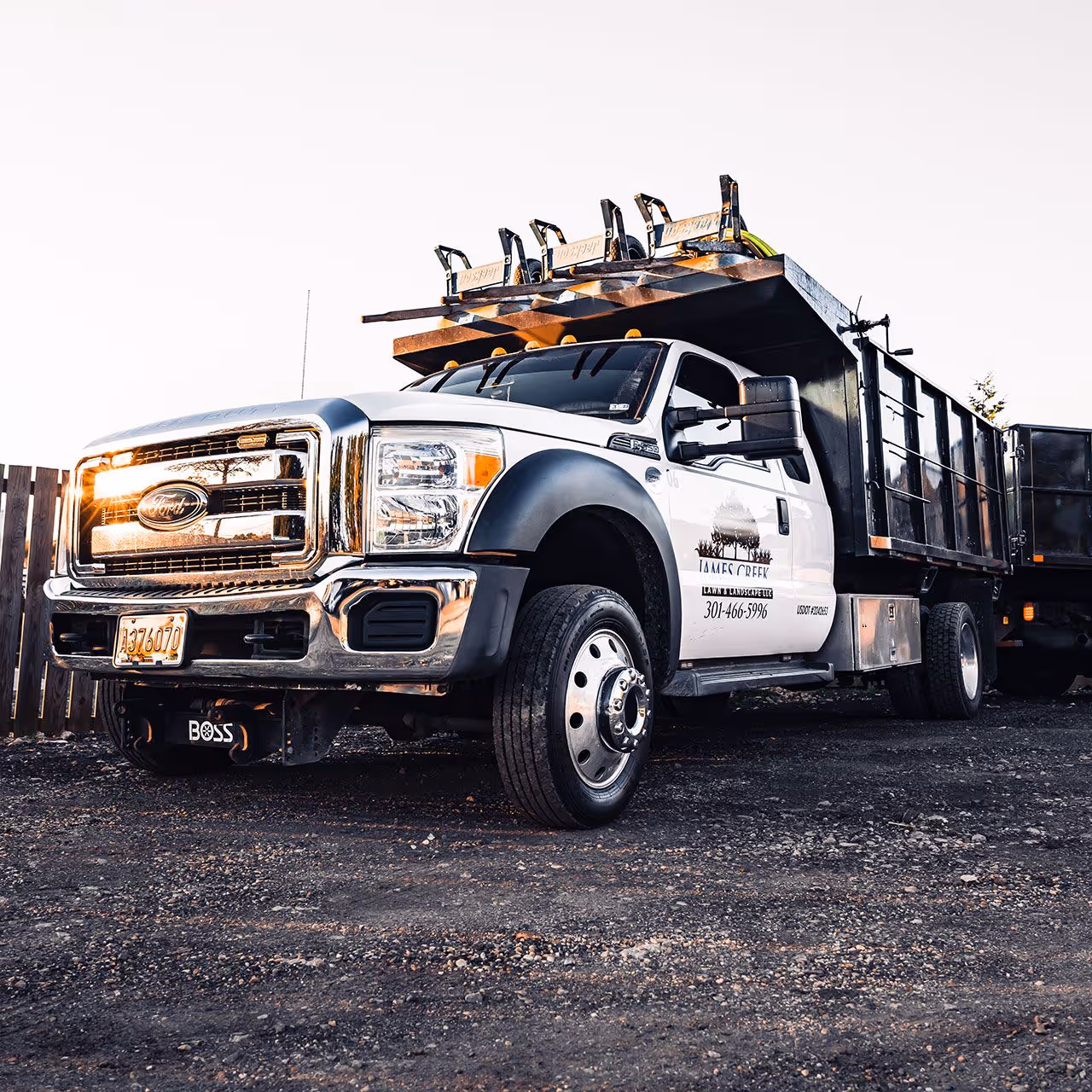 James Creek Lawn and Landscape truck fleet ready to work near you in Olney, MD, DC, and VA