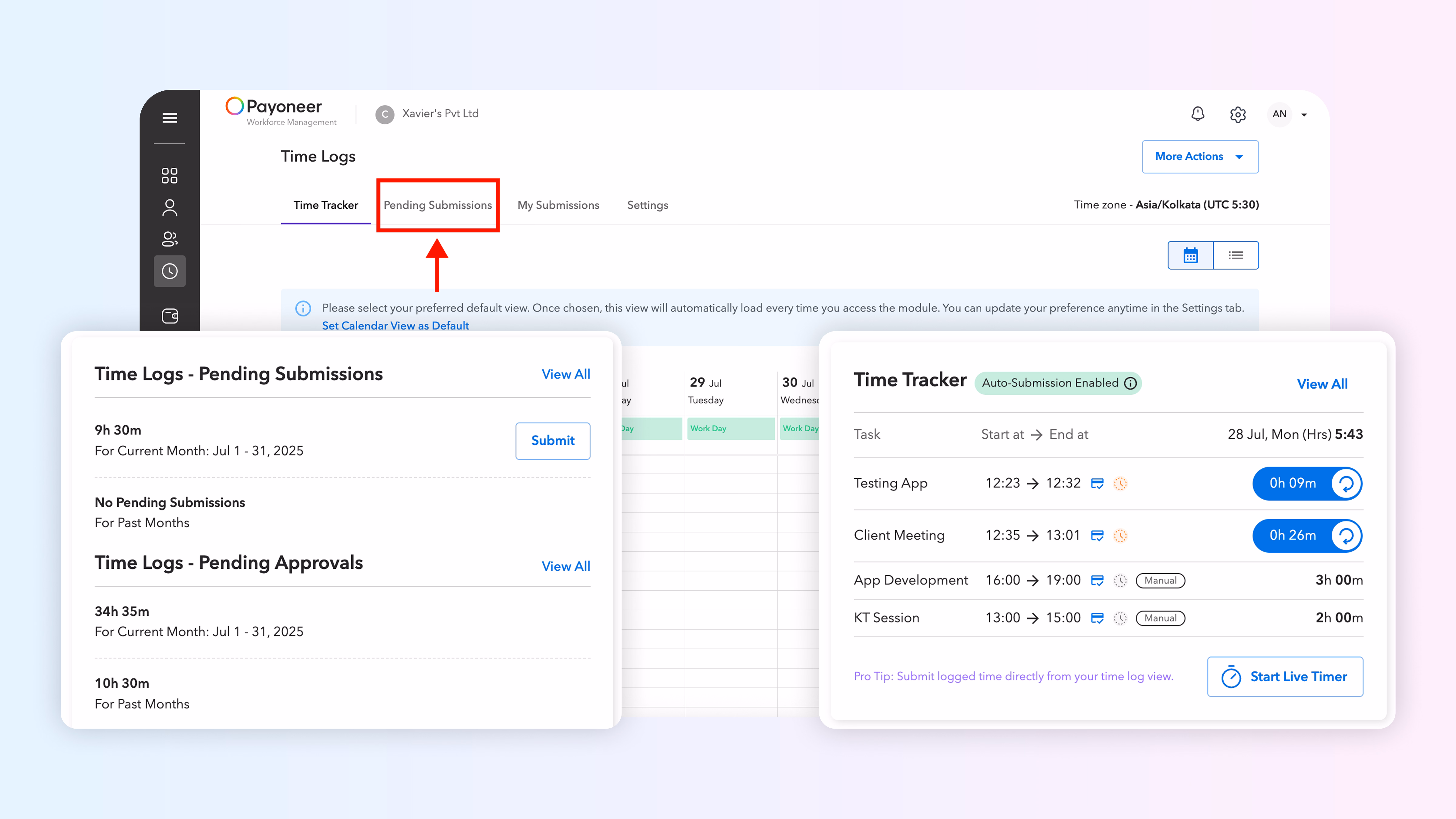 Faster time logs. Smarter submissions