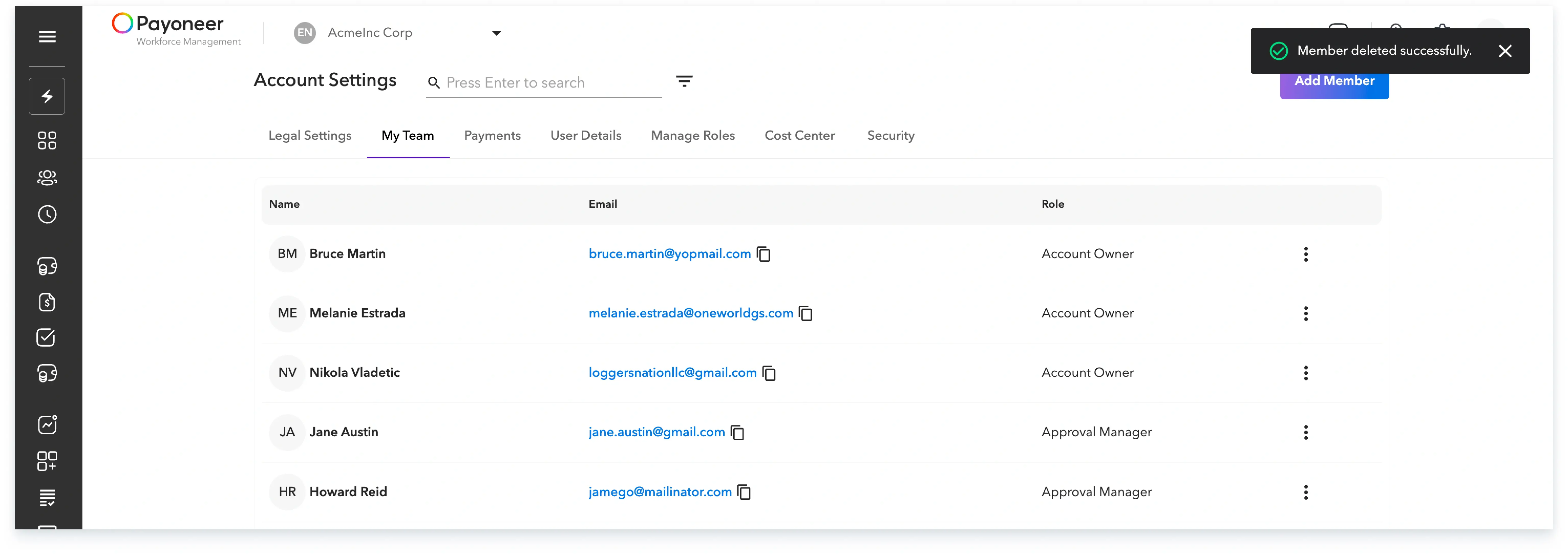 successfully removed 