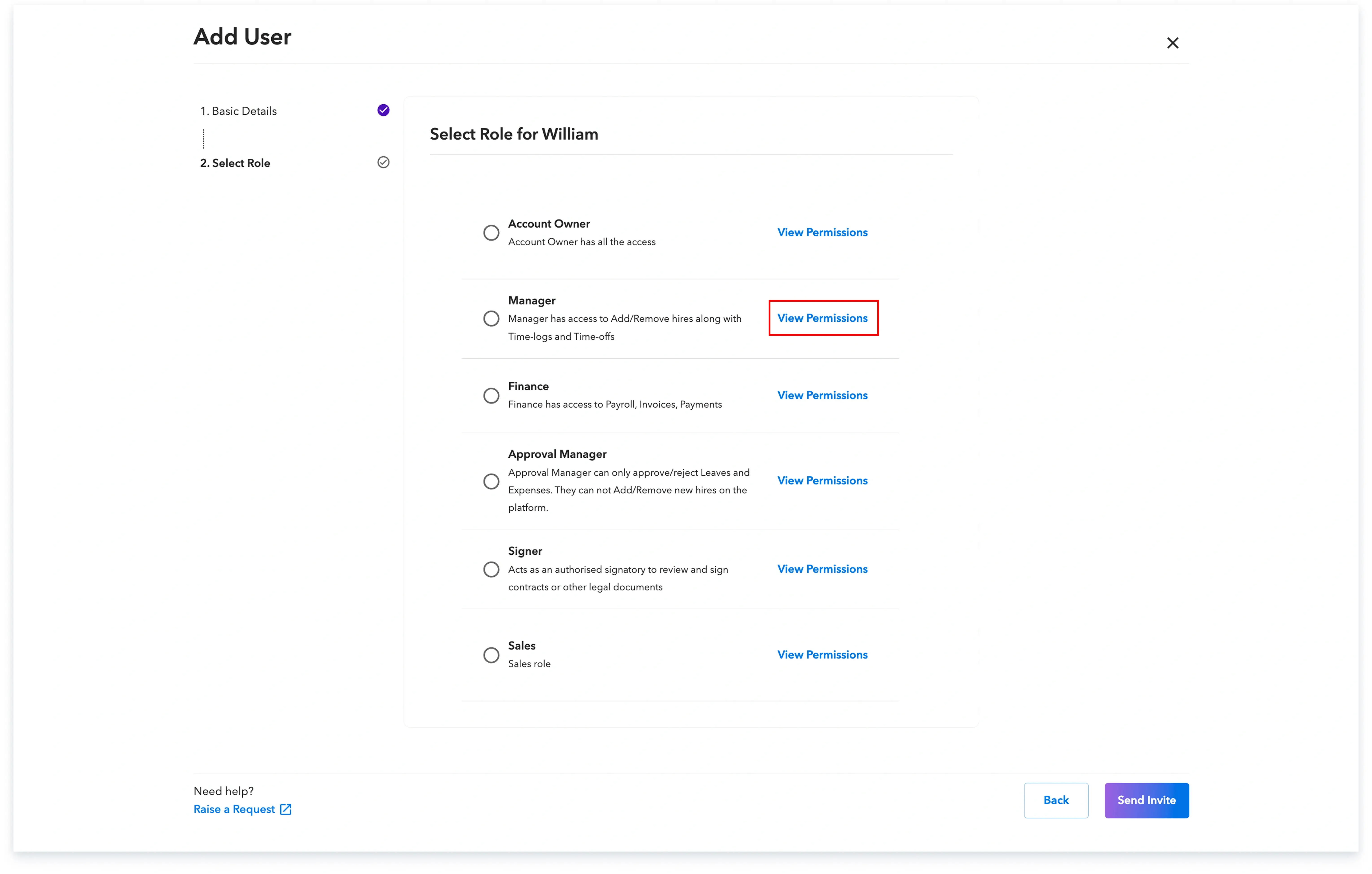 each role can access across the platform