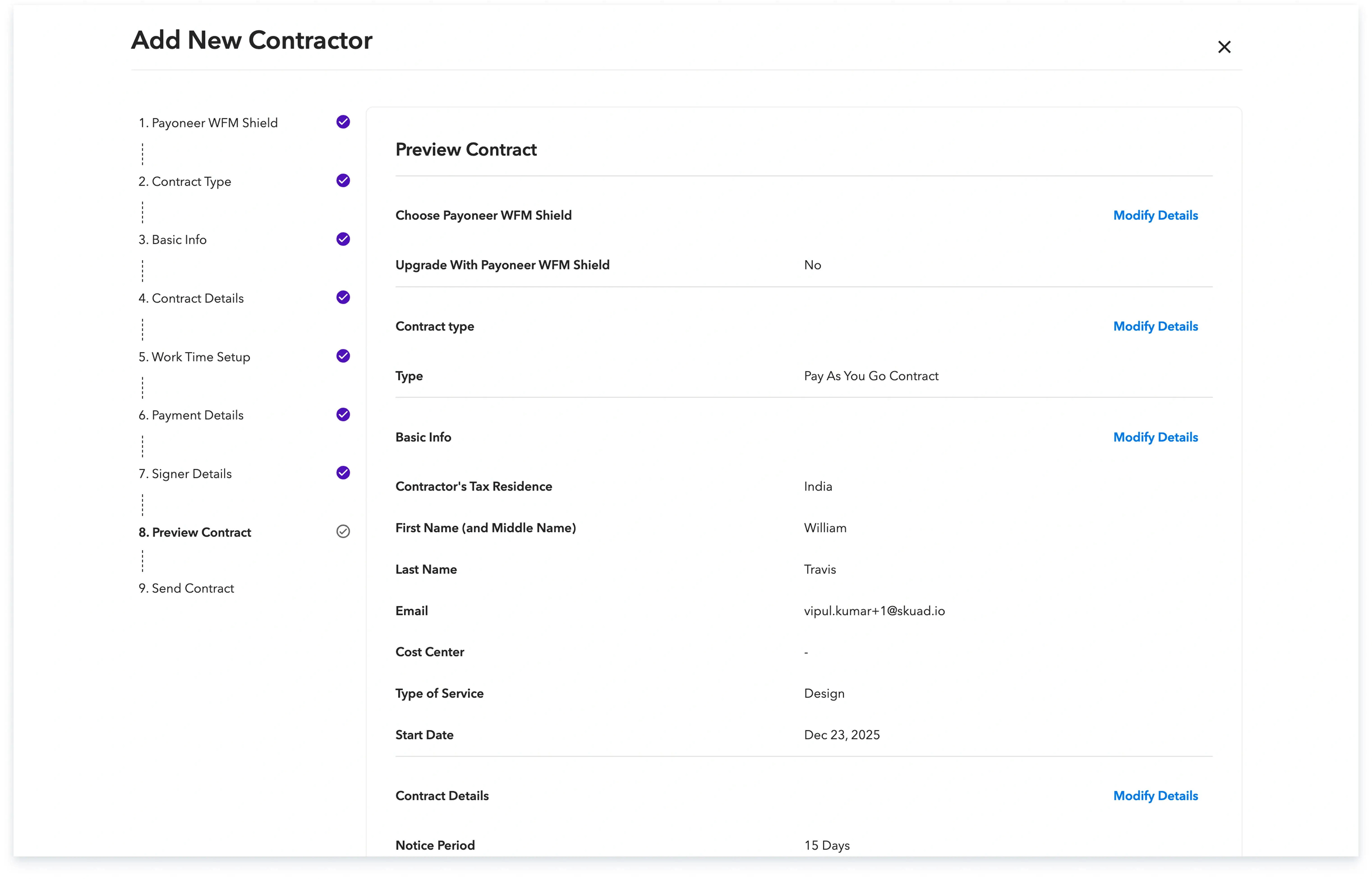 verify all the details