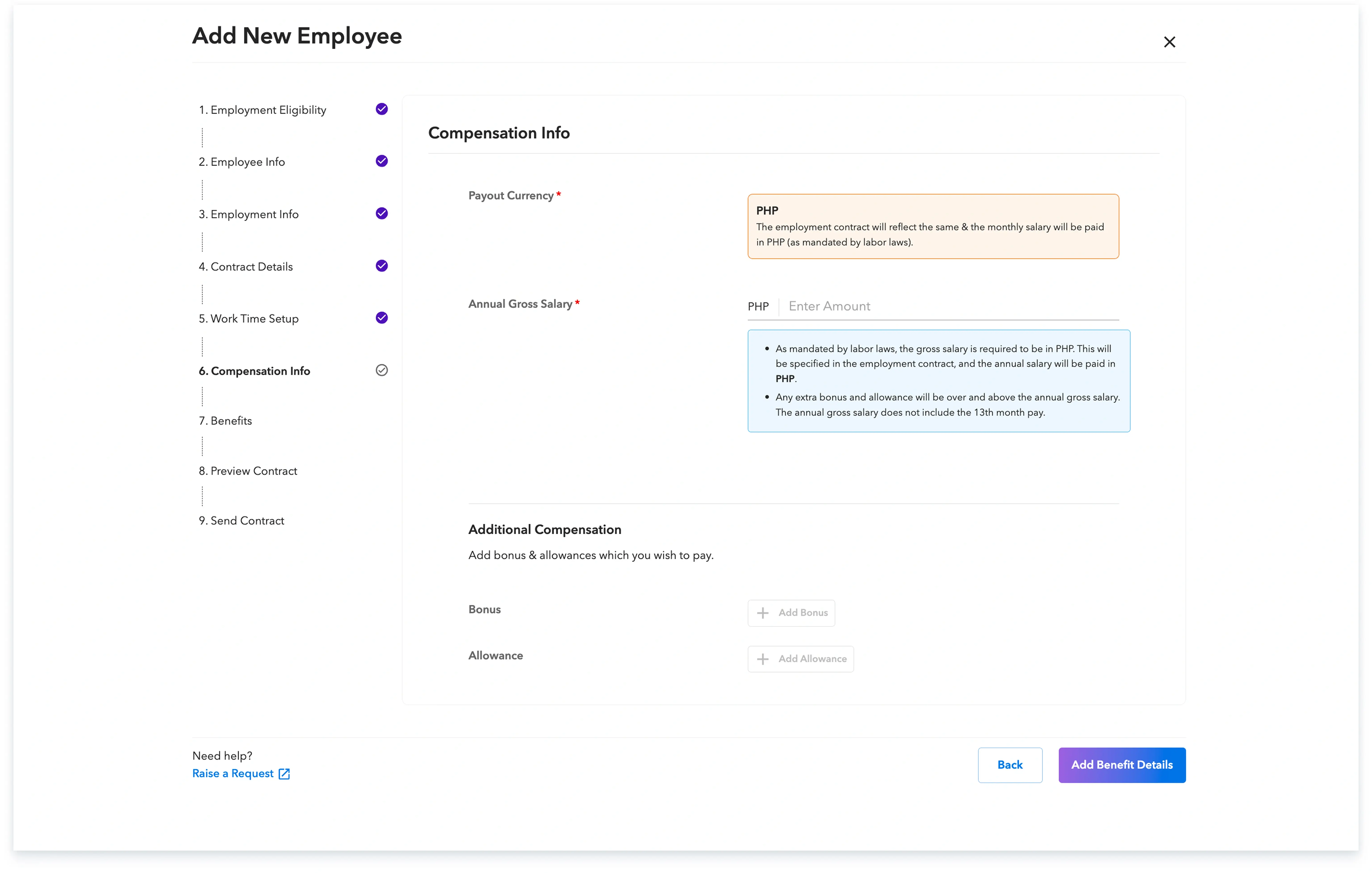 compensation information
