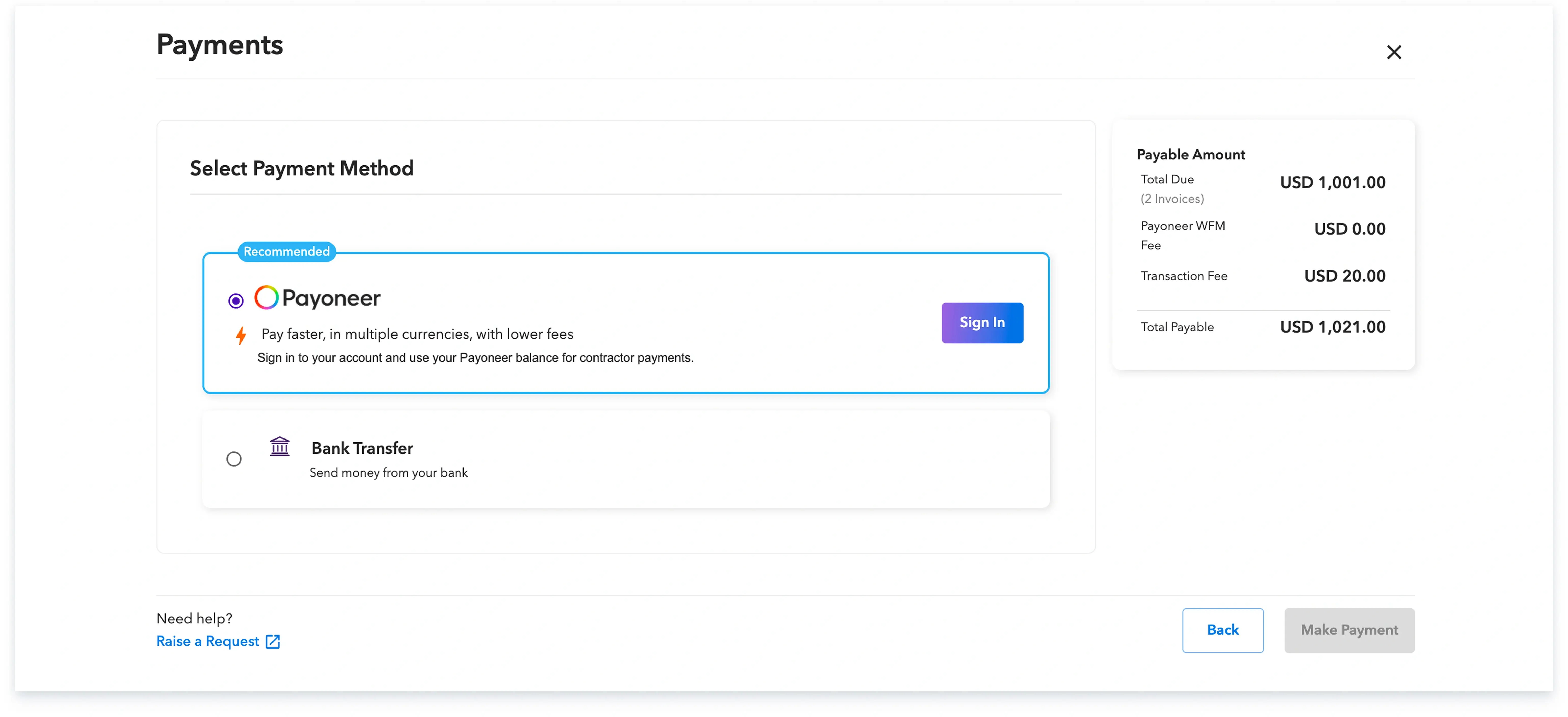 preferred Payment Method