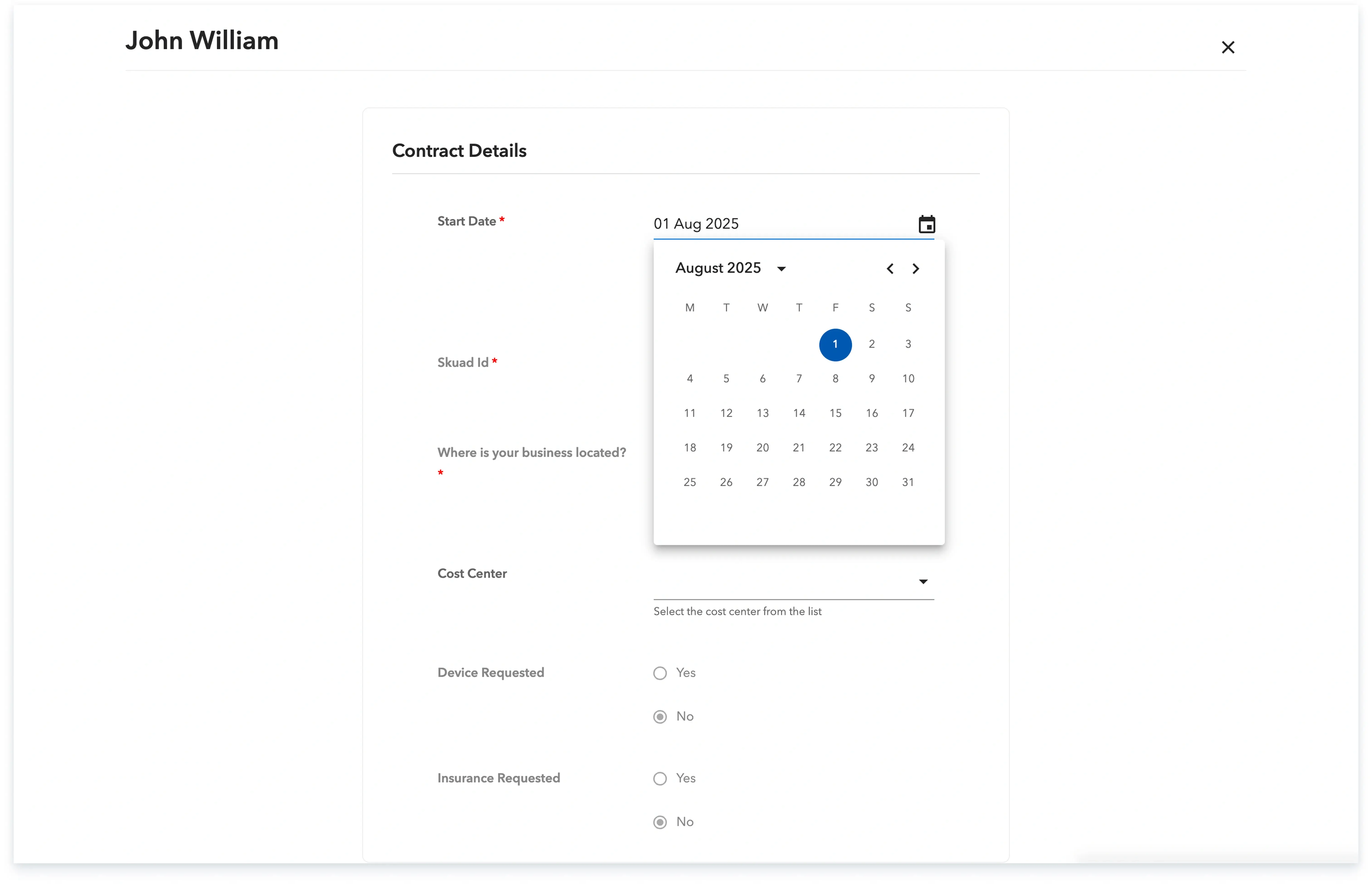modify the start date