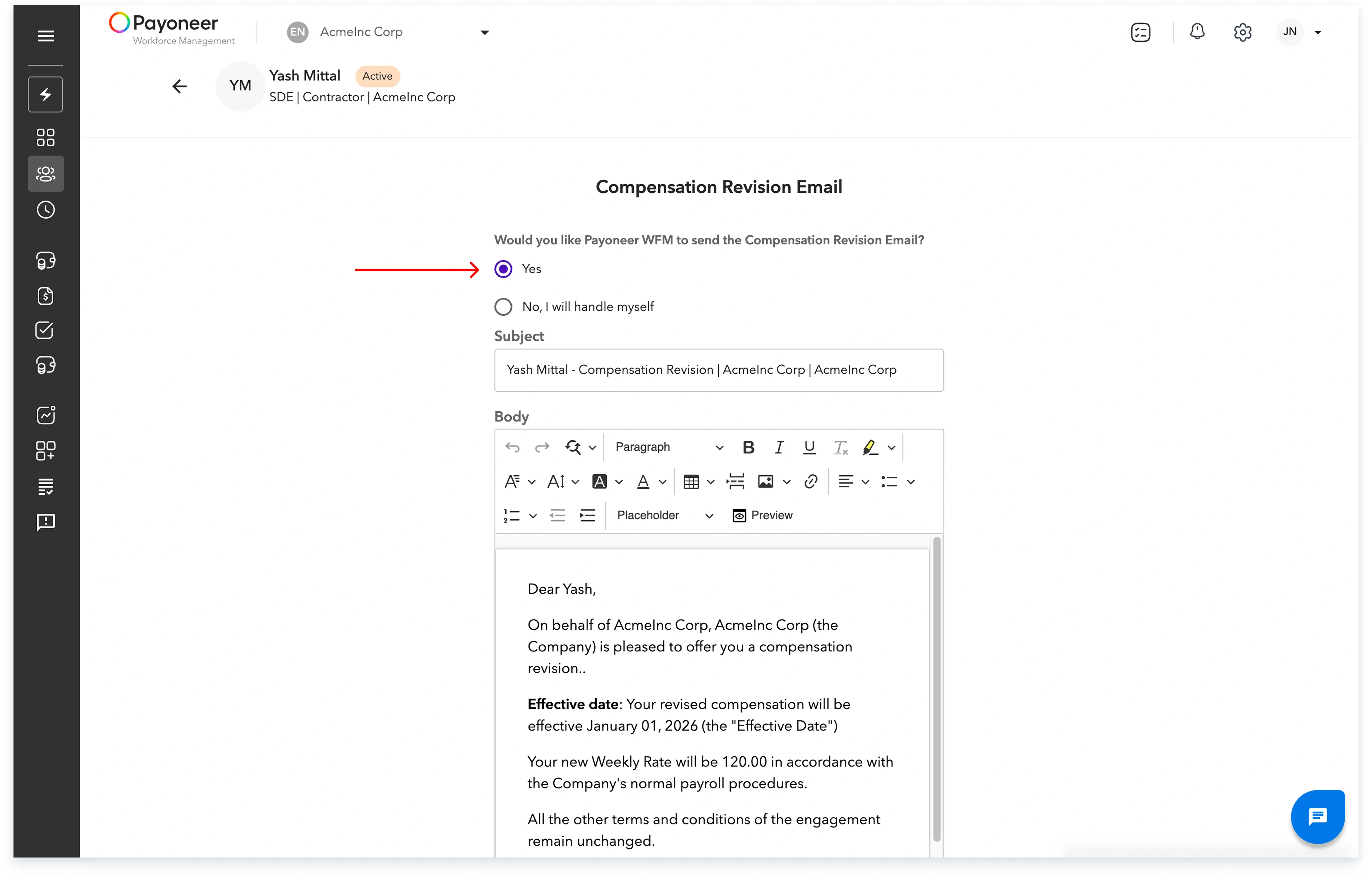 send an email notification