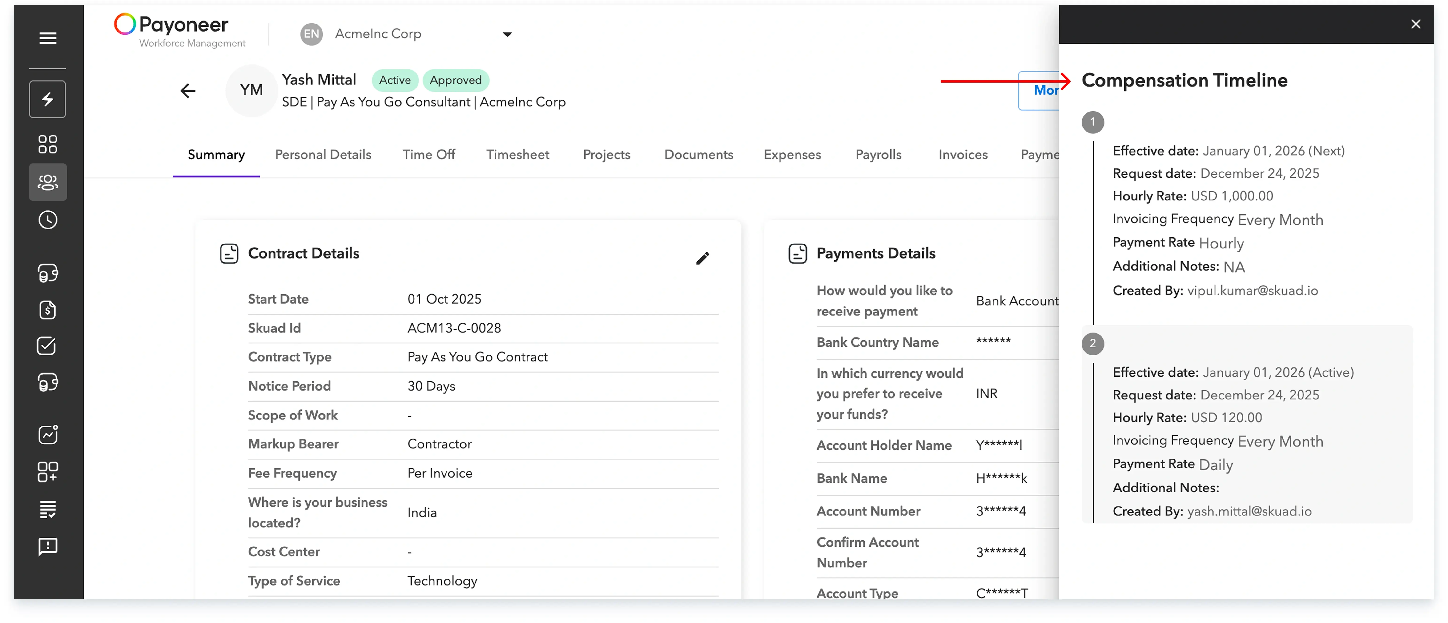 Compensation Timeline