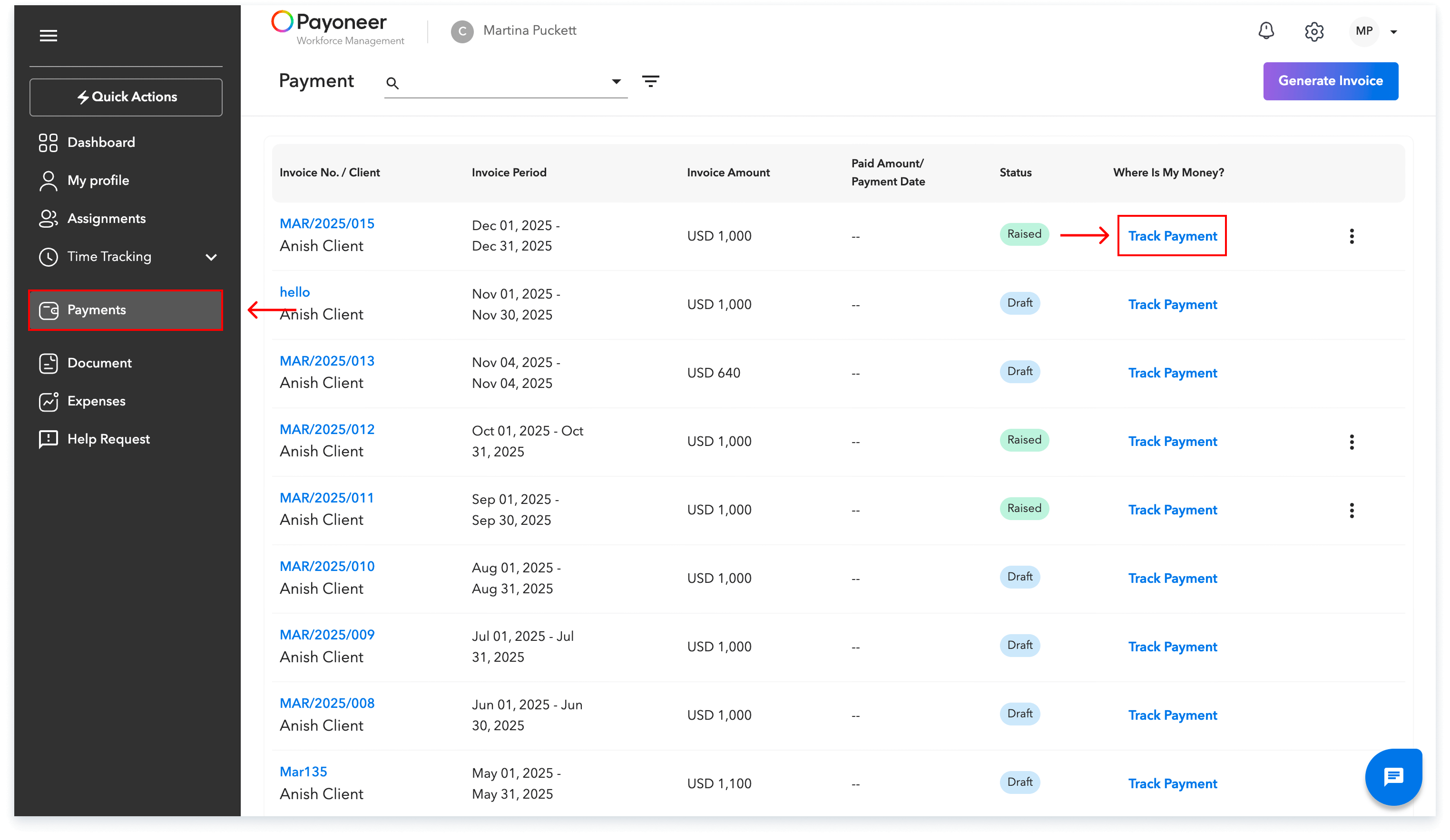 payment invoice status 3