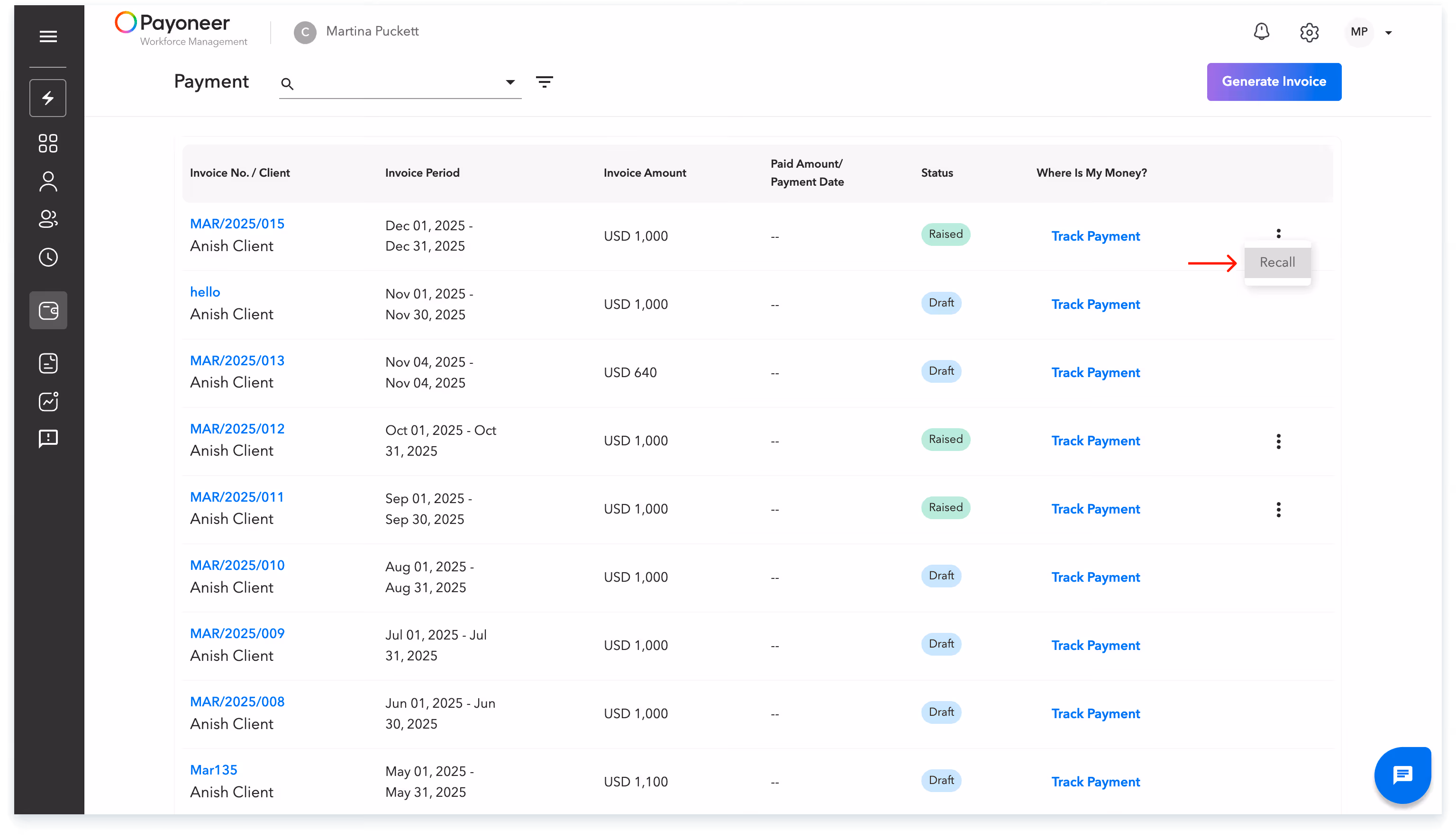 recall invoice 2