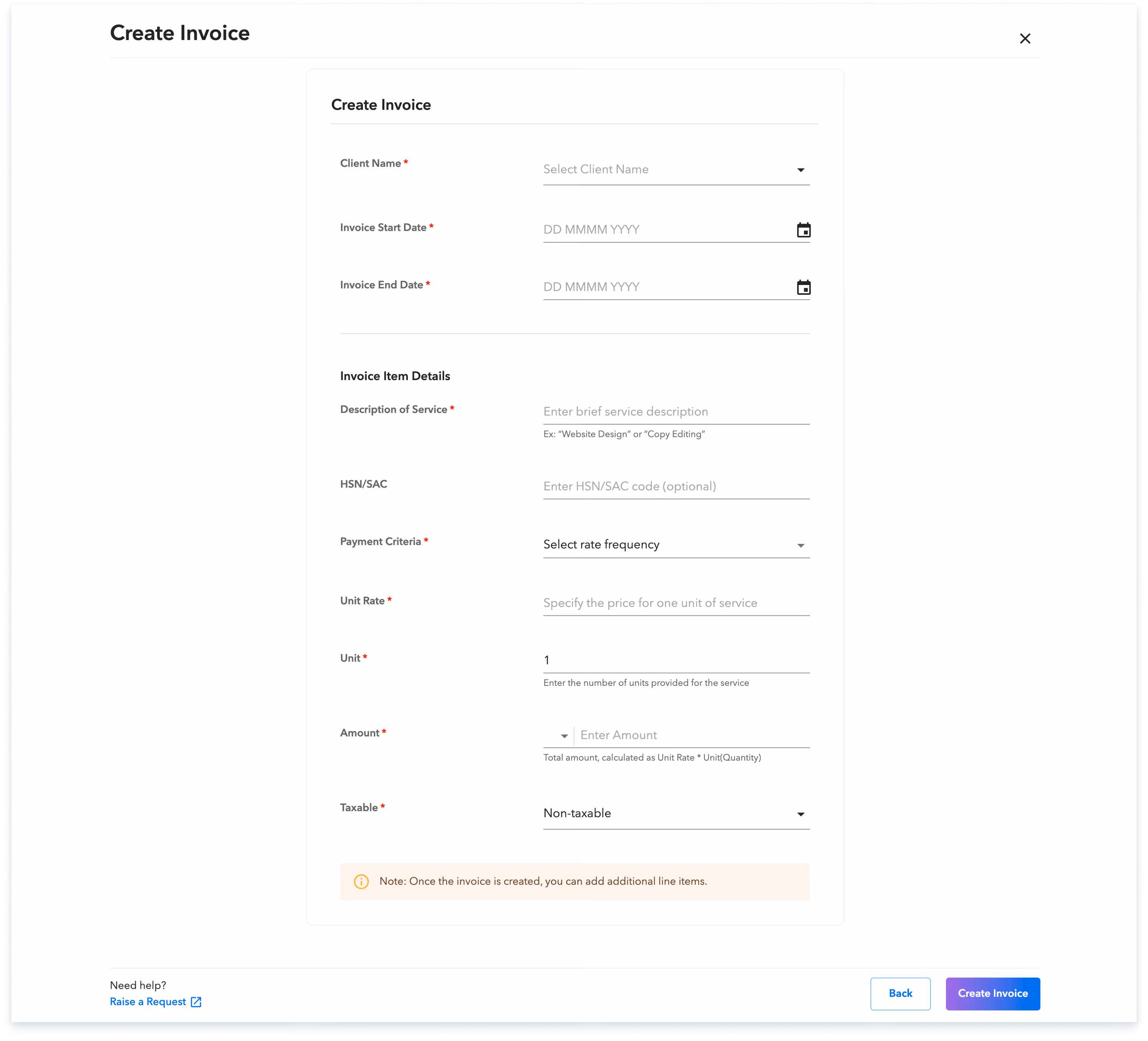 creae wfm invoice 3