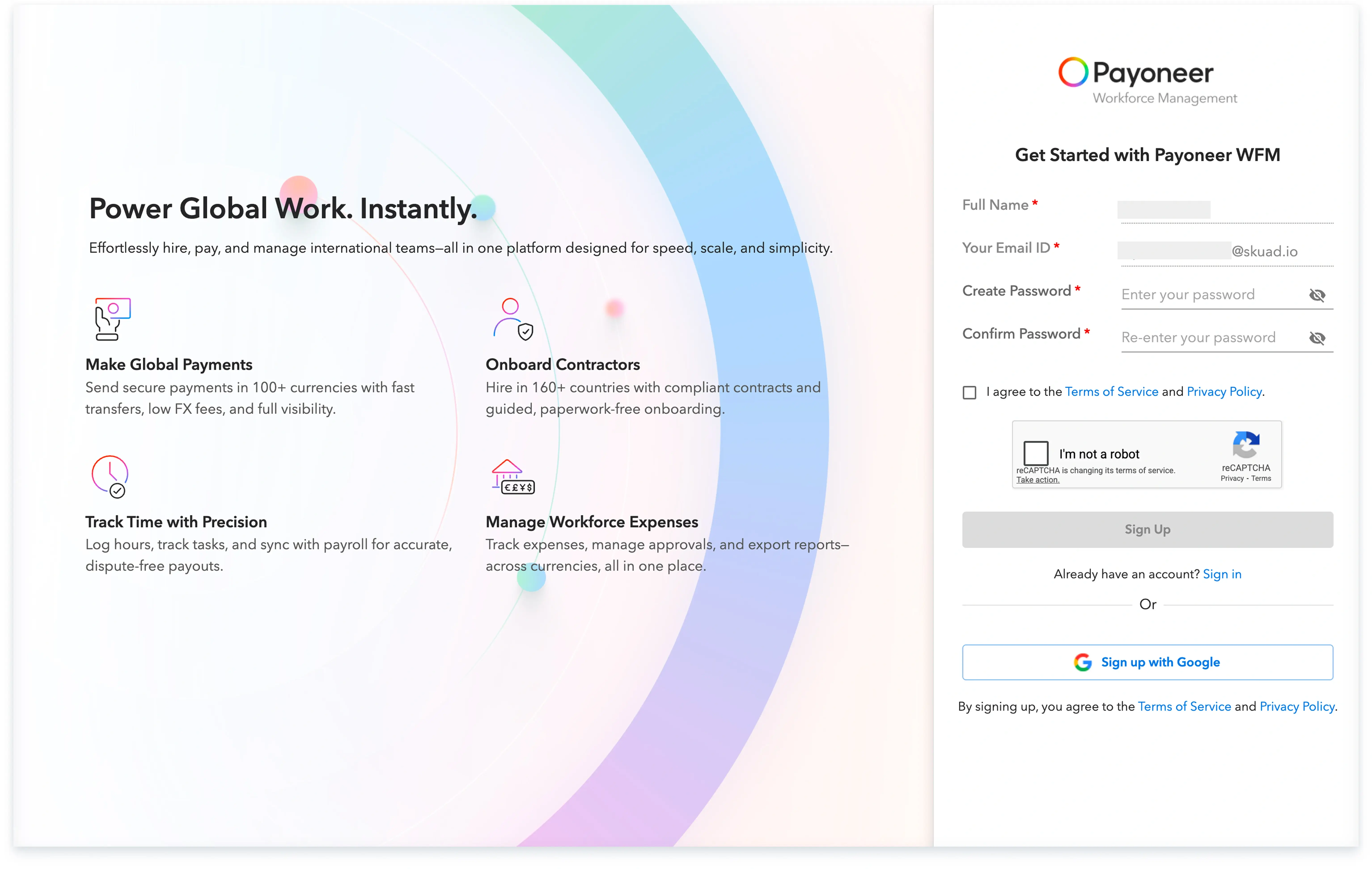 Sign in using google