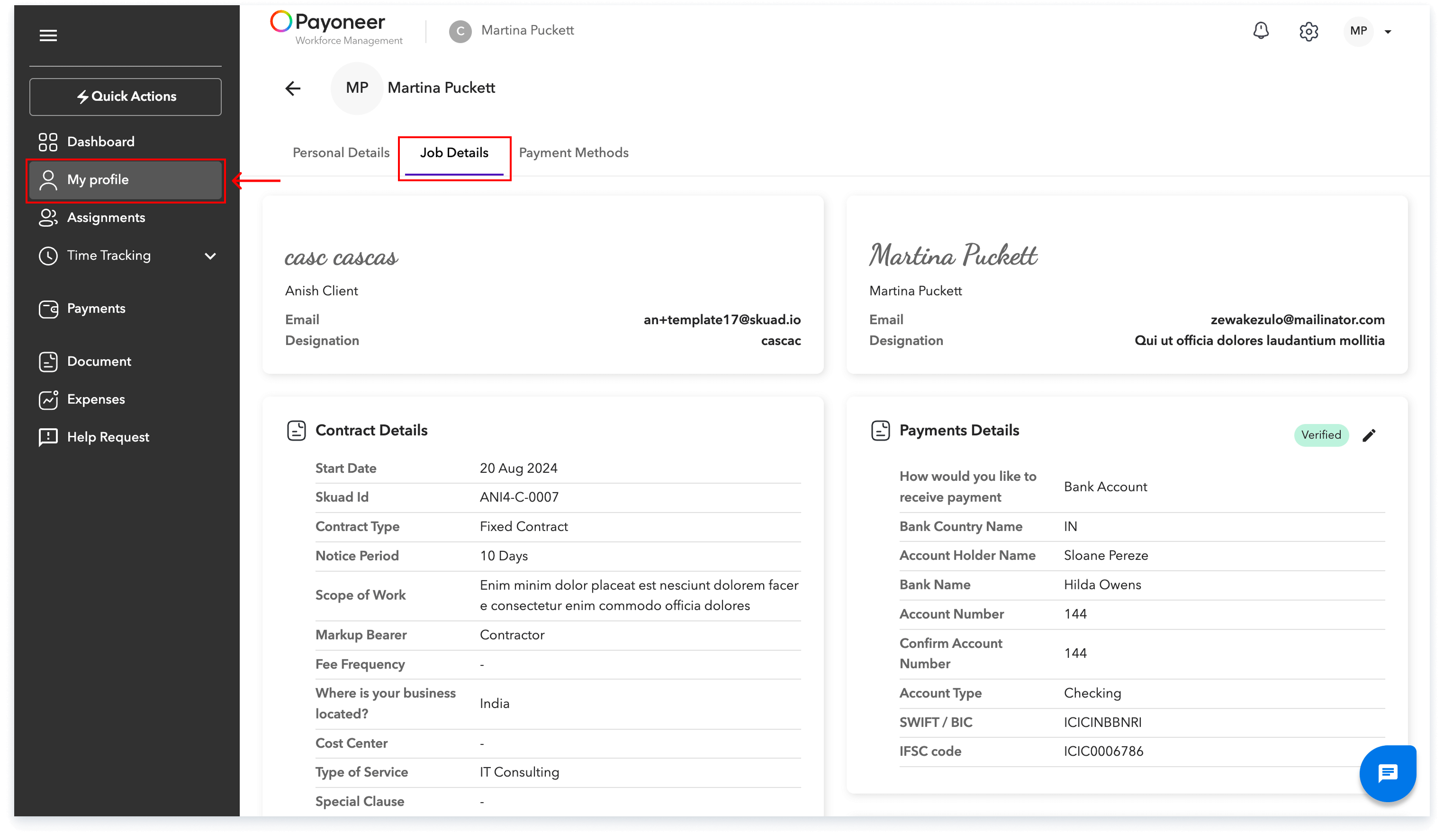 View job details ss 2