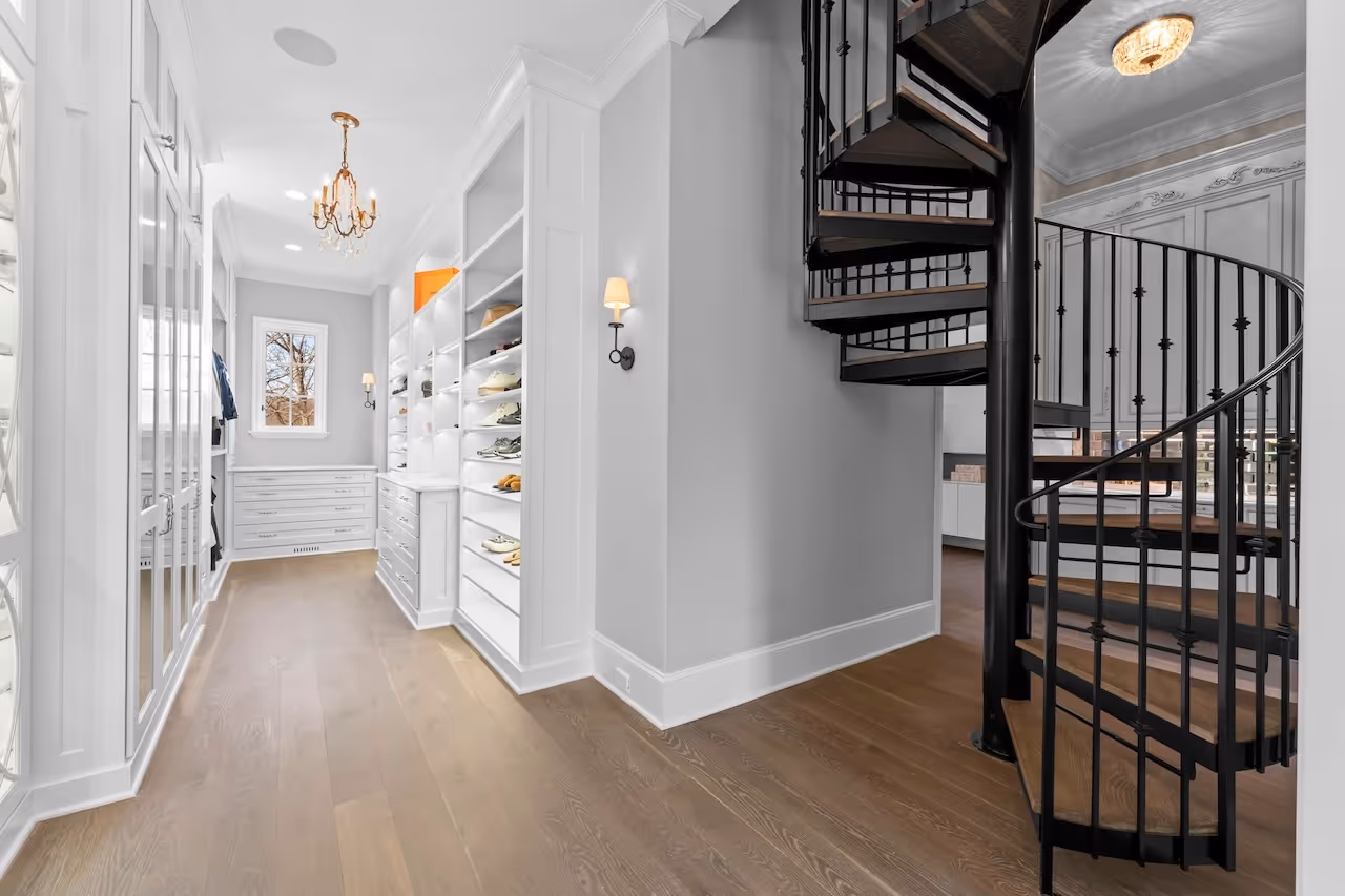 modern walk in closet Augusta Homes