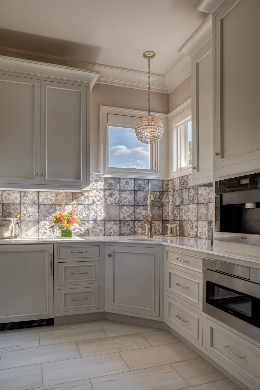 Modern white kitchen detail