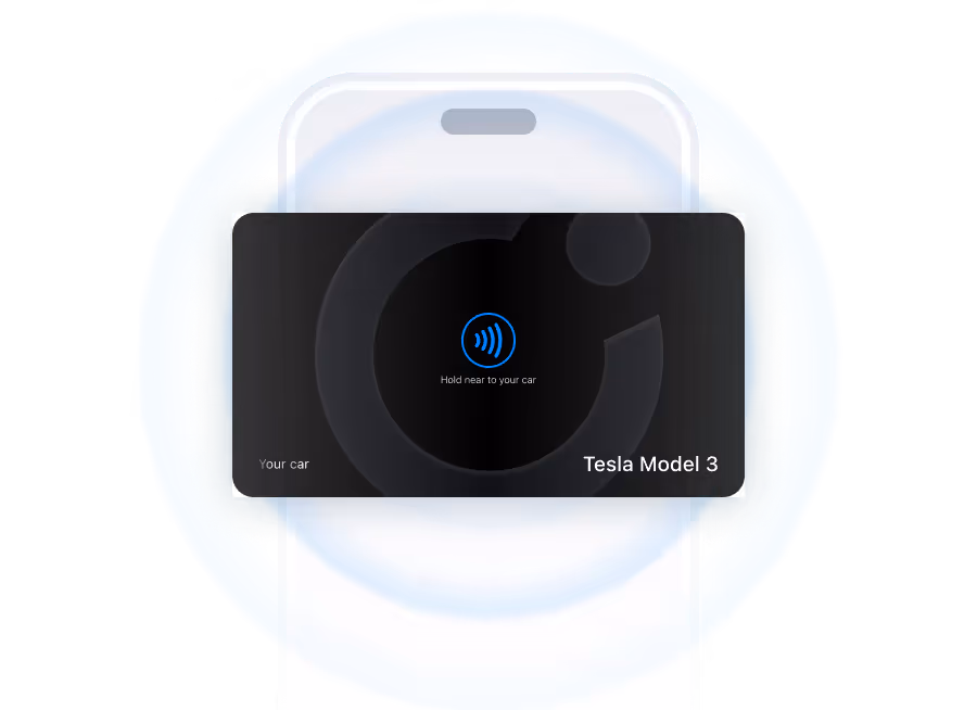 Image of an iphone and a digital car key