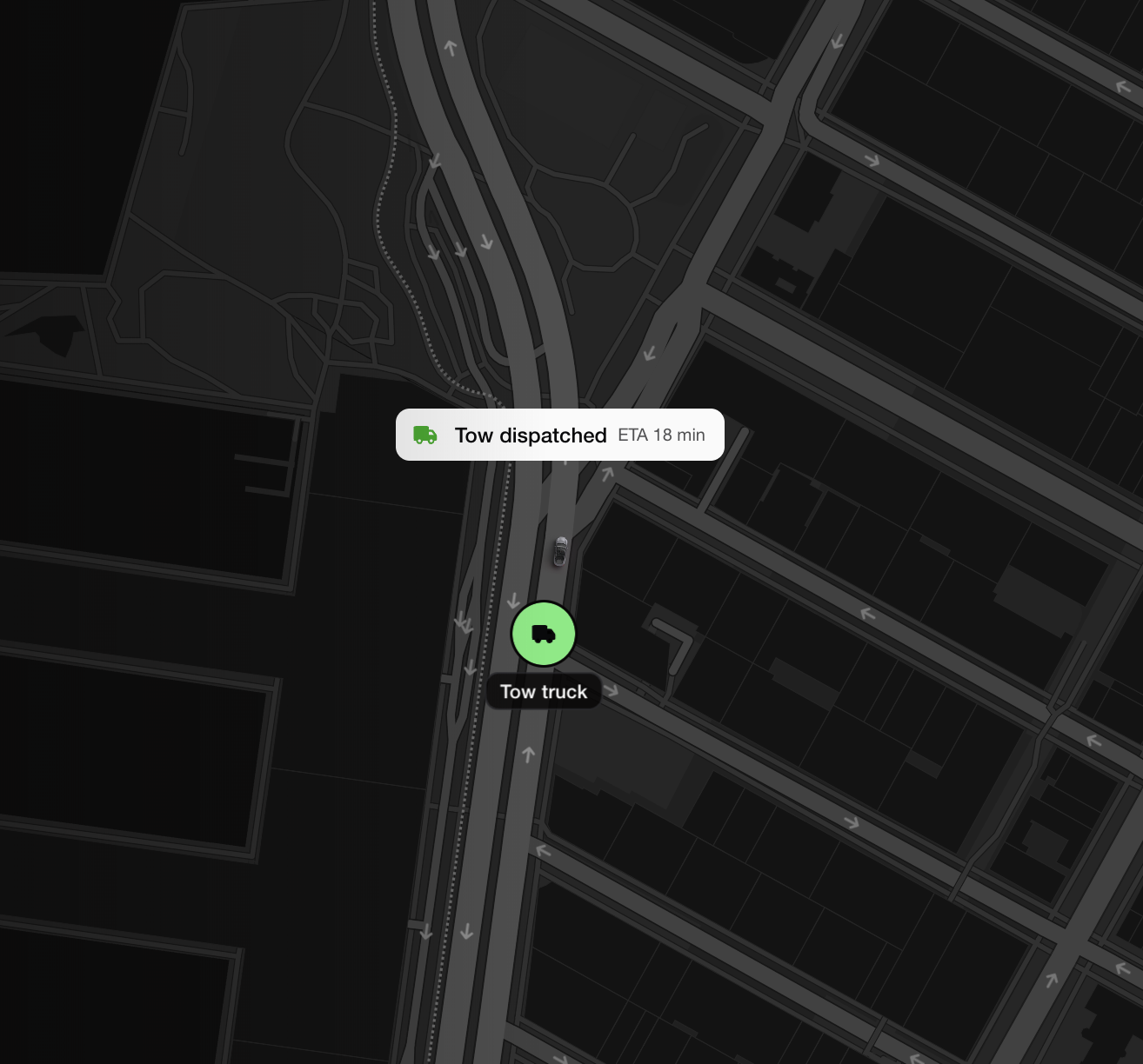 Eon partner support dispatching help with live ETA