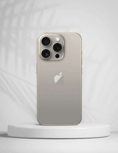 Smartphone on a display stand, ready to inspect before buying