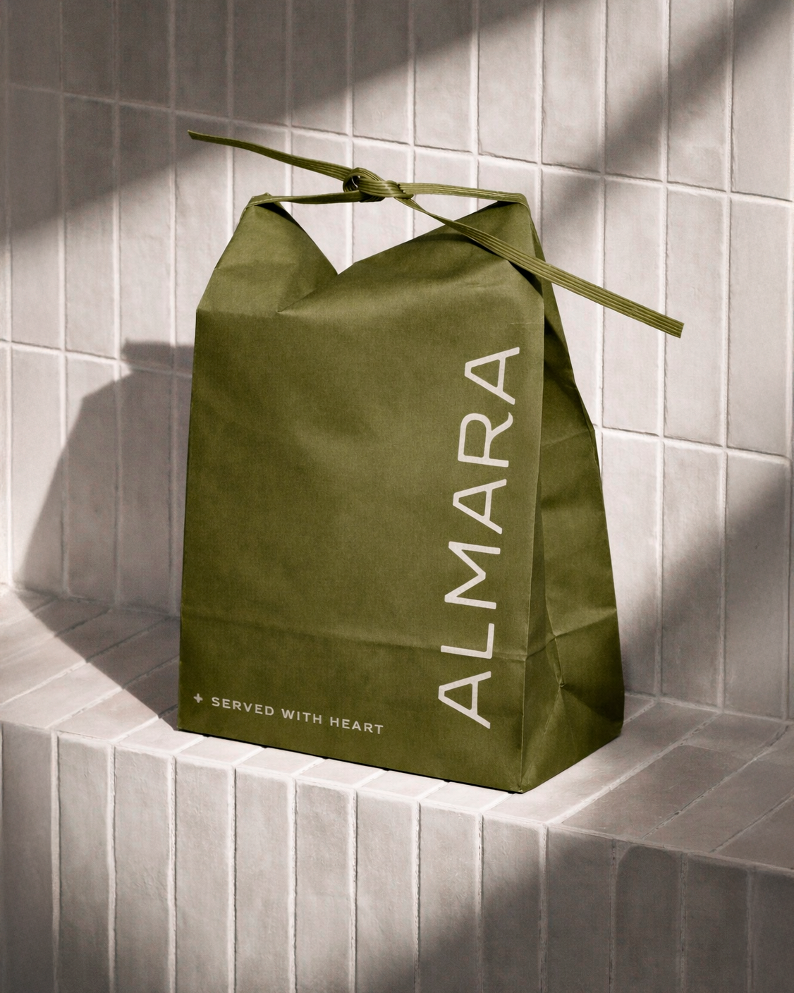Almara restaurant branding takeaway packaging design