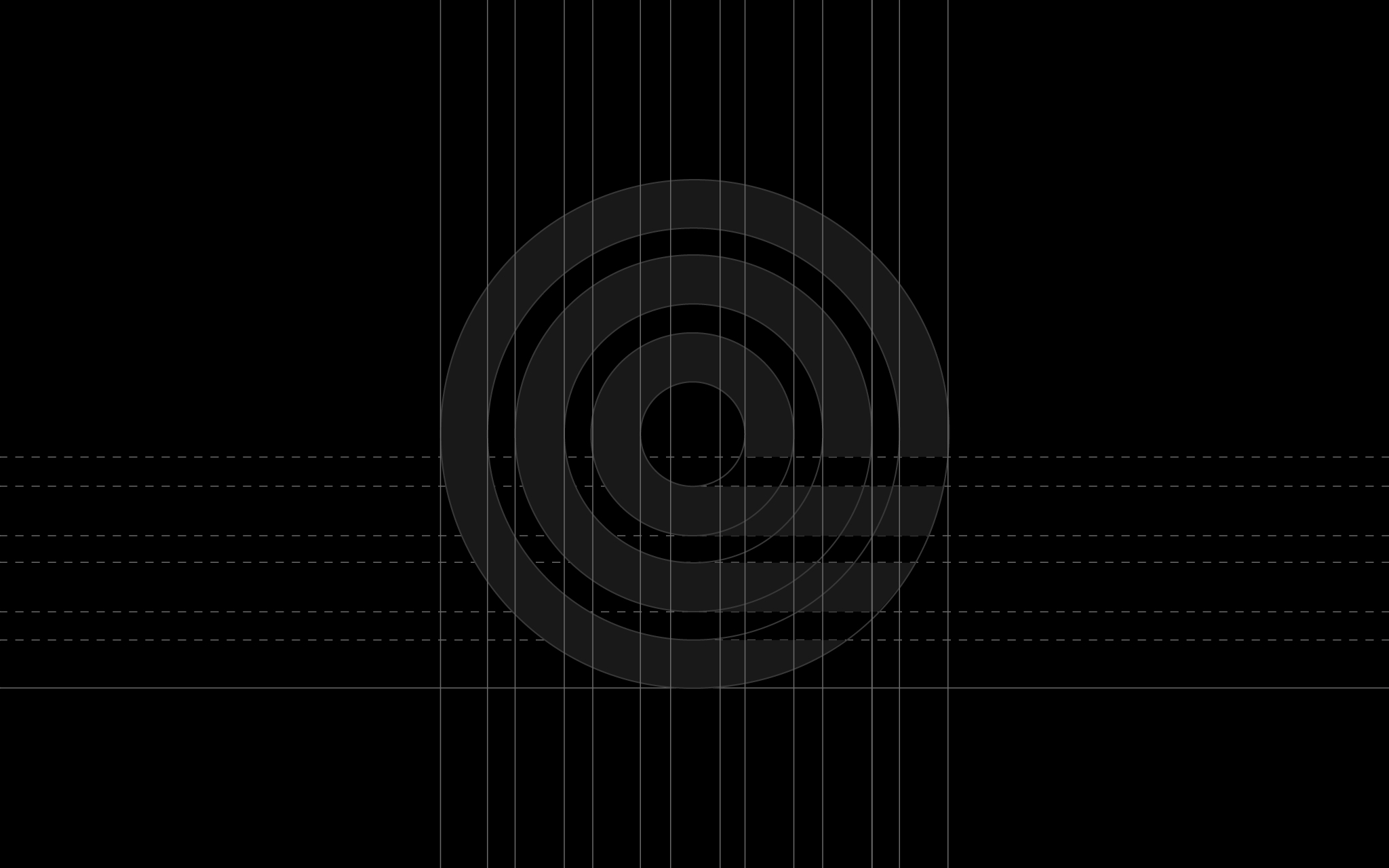 Geometric grid used to construct the Revibe Experience logo symbol with circular design and brand proportions.