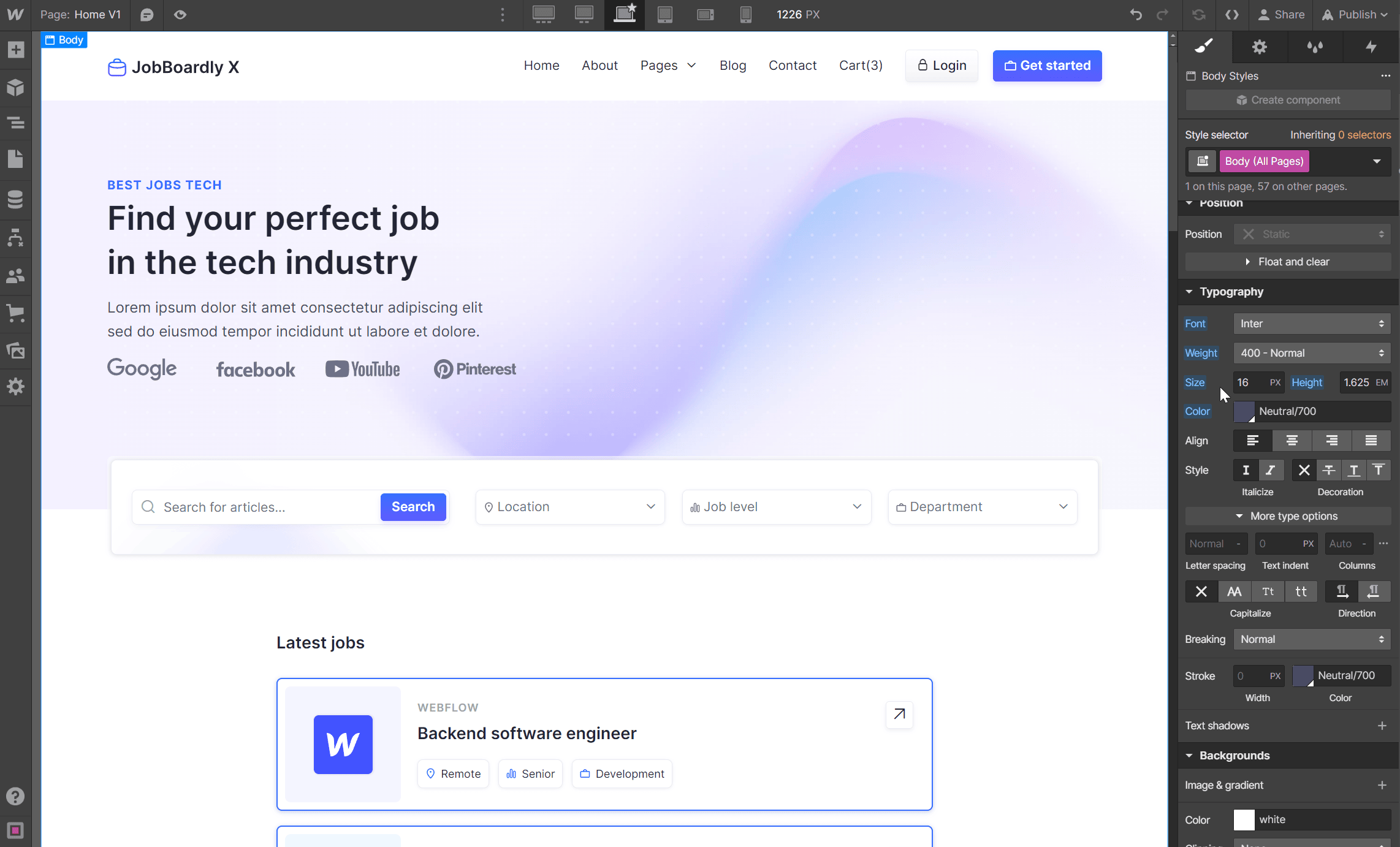 Start Here Fonts - JobBoardly X Webflow Template