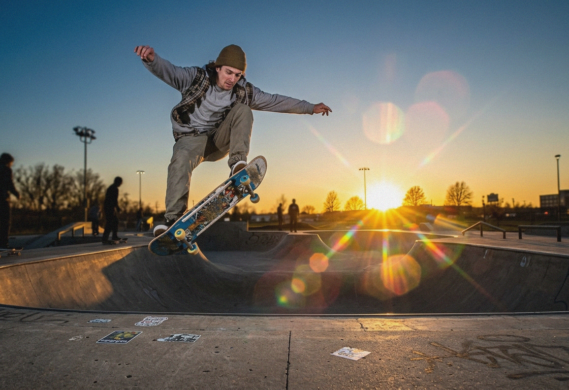 Skateboarder doing a trick