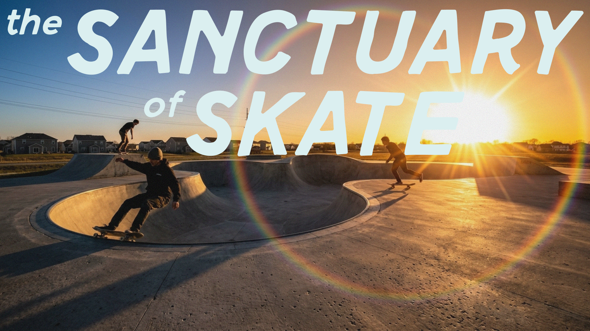 Skate park with hand lettering type