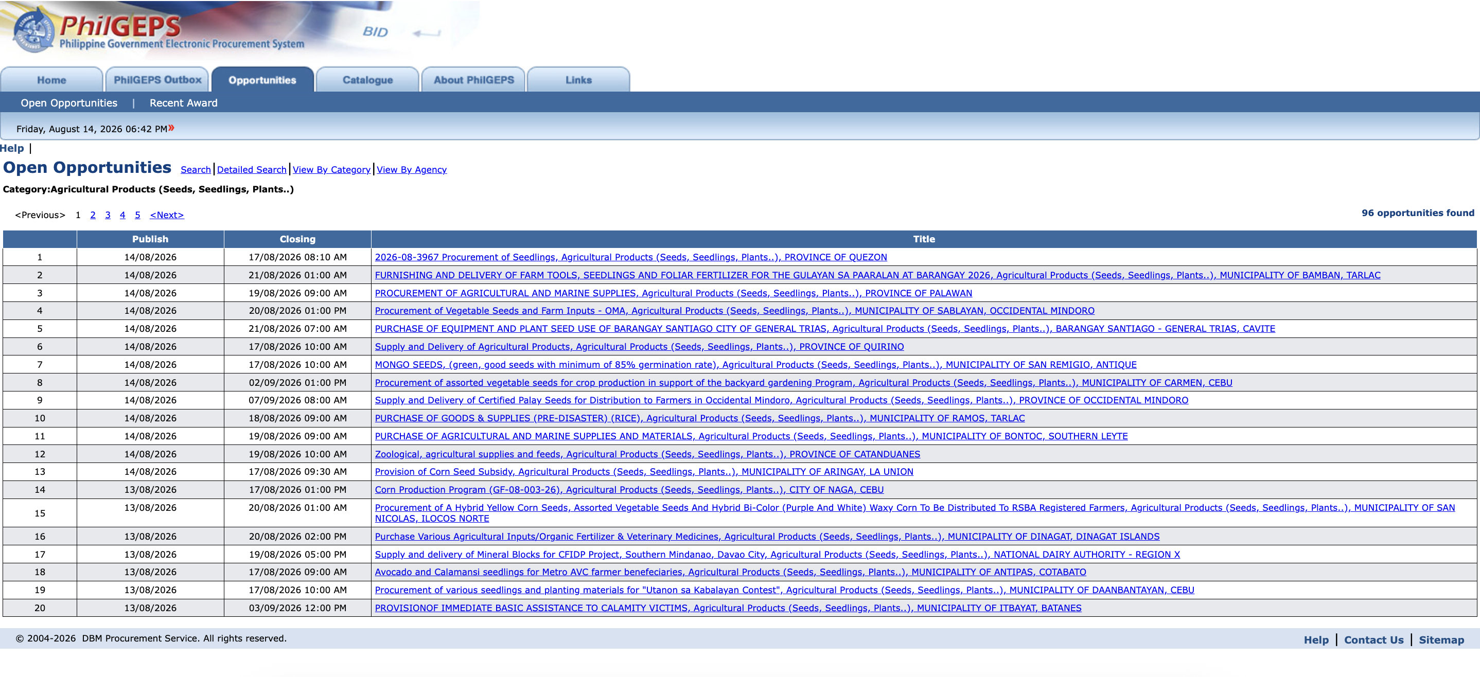 philgeps open opportunities board
